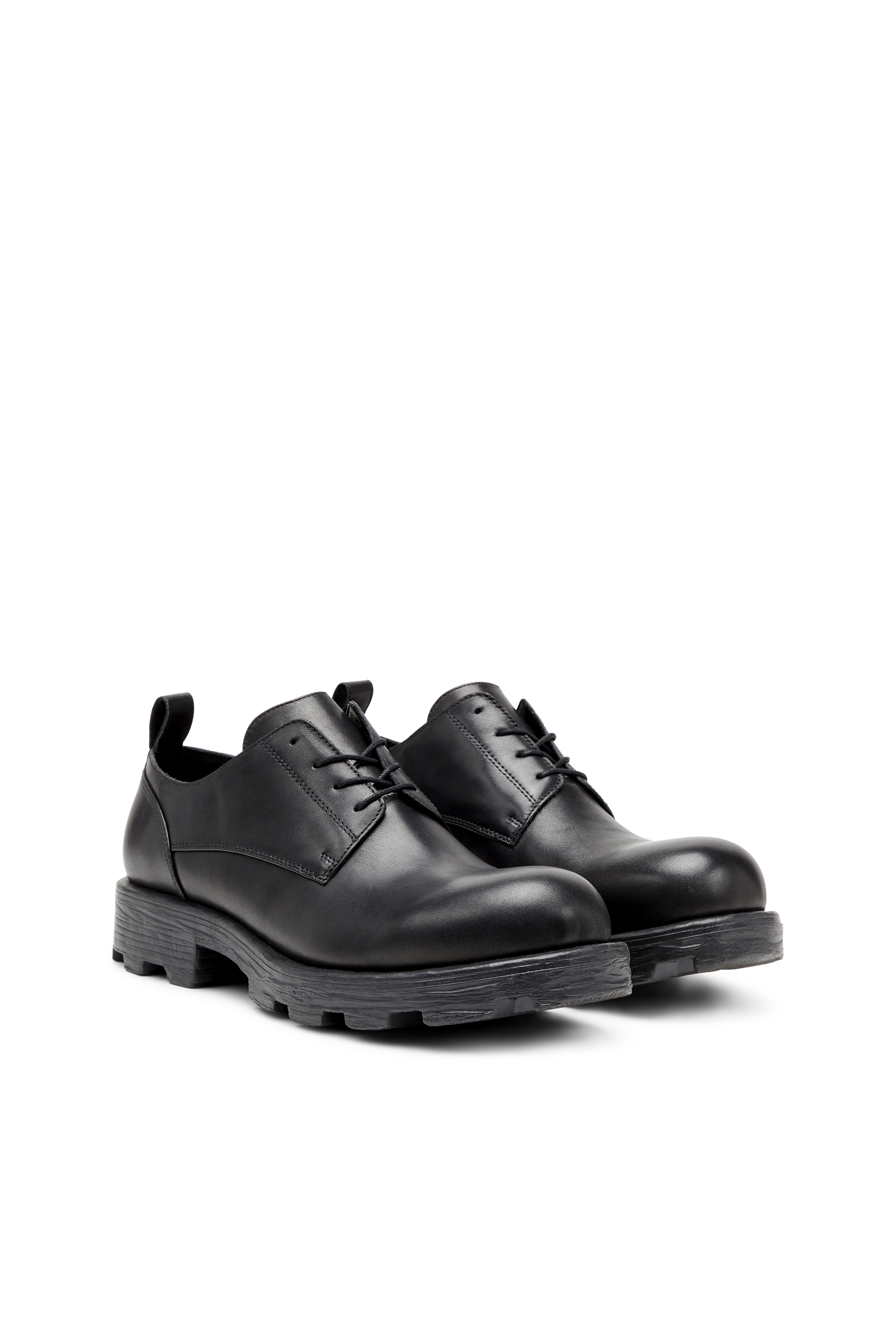 Diesel - D-HAMMER SH, Male D-Hammer-Derby shoes in textured leather in Black - Image 2