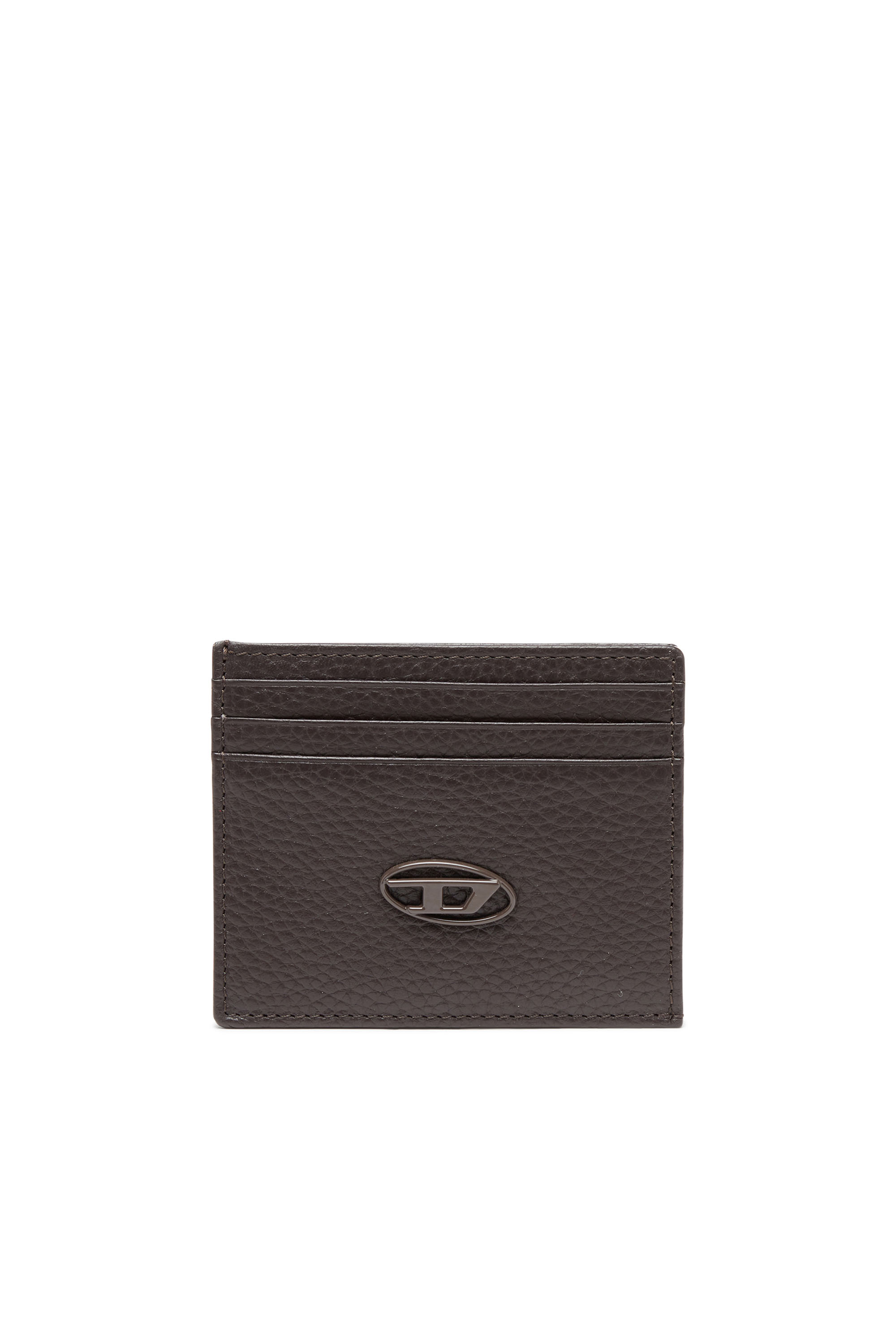 Diesel - CARD CASE, Male's Card case in grained leather in Brown - 1