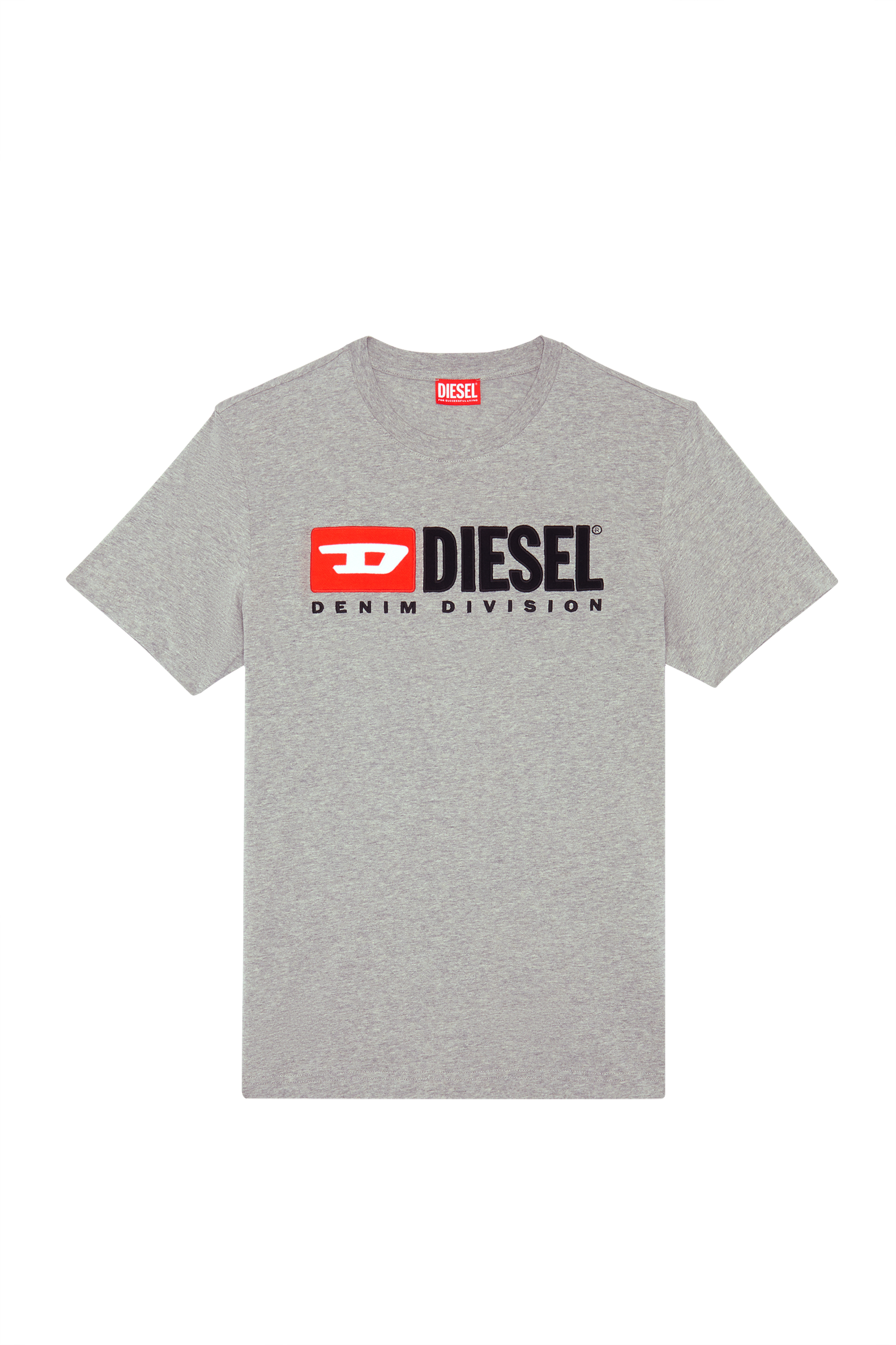 Diesel - T-DIEGOR-DIV, Male T-shirt with embroidered logo in Grey - Image 5