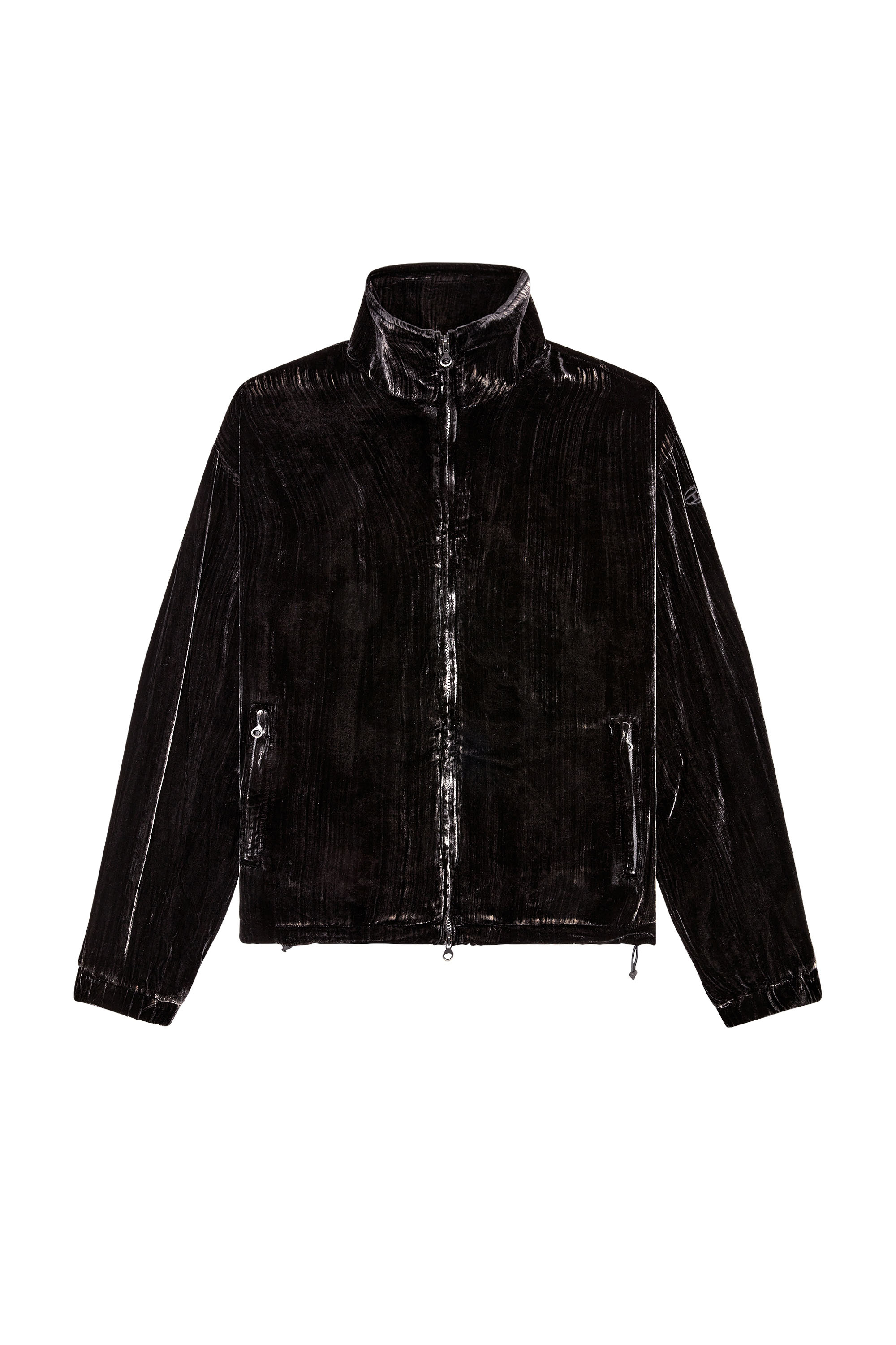 Diesel - J-SALFORD, Male's Treated silk-blend velvet jacket in Black - 5