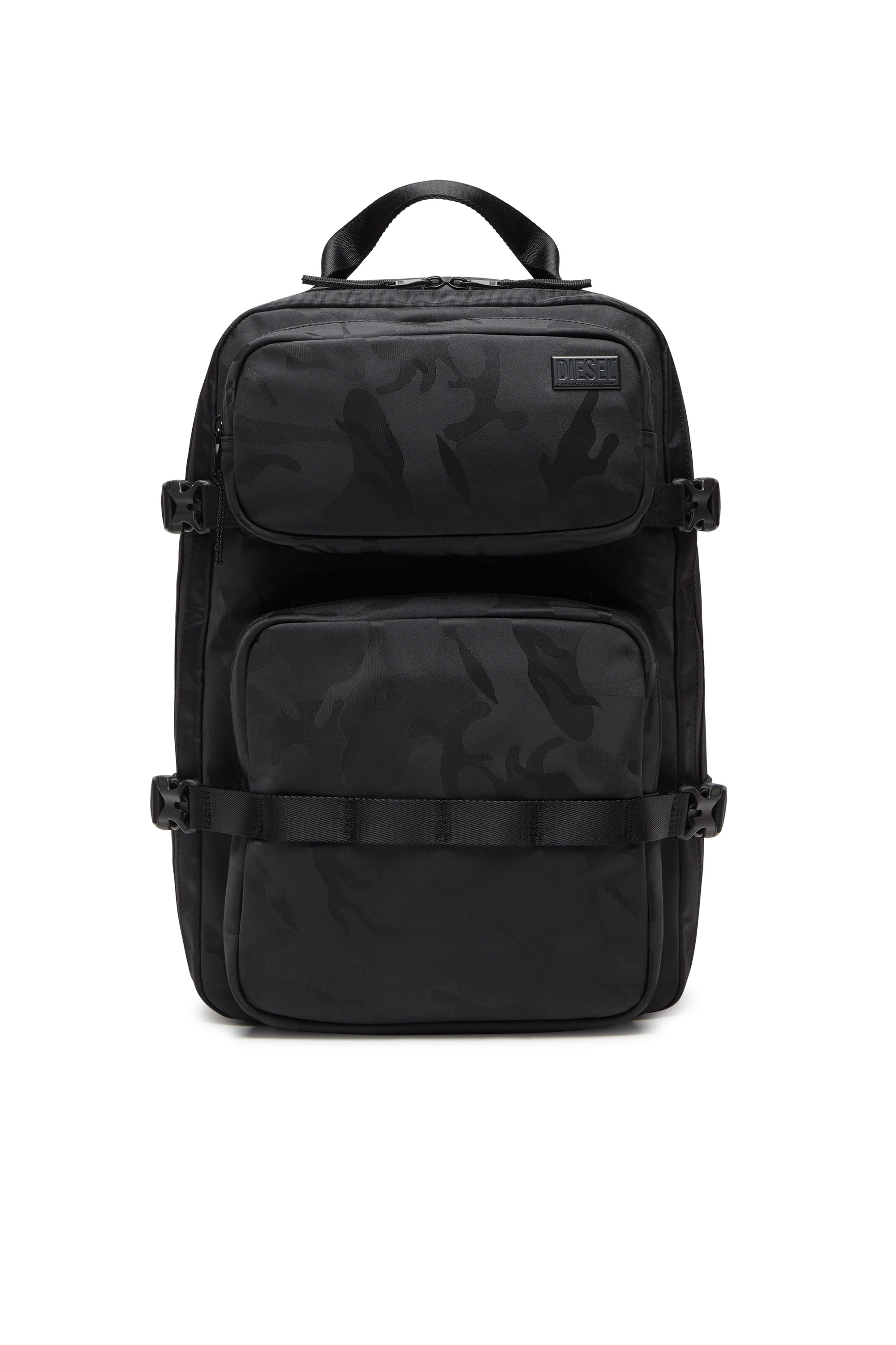 Diesel - DSRT BACKPACK, Male Dsrt-Utility backpack in printed nylon in Black - Image 1
