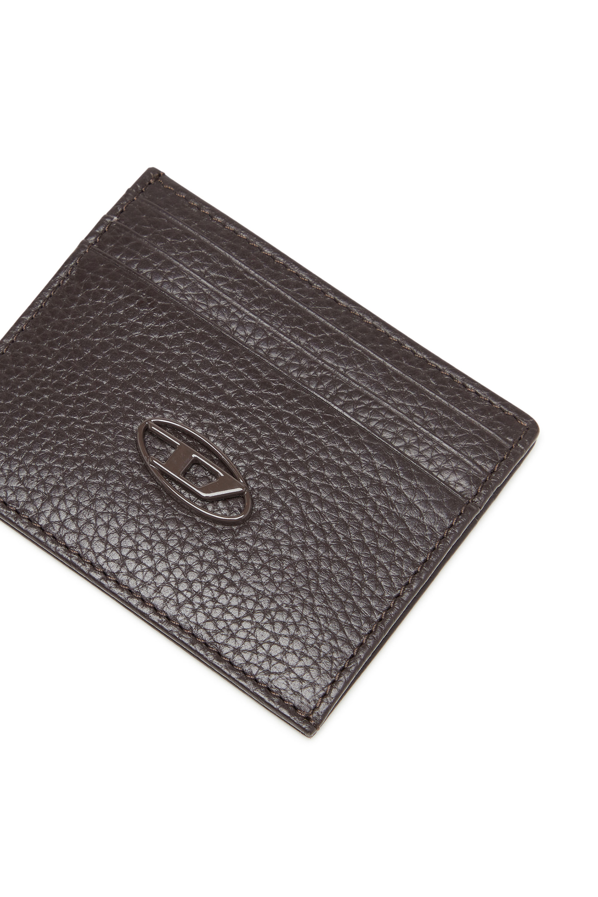 Diesel - CARD CASE, Male's Card case in grained leather in Brown - 4