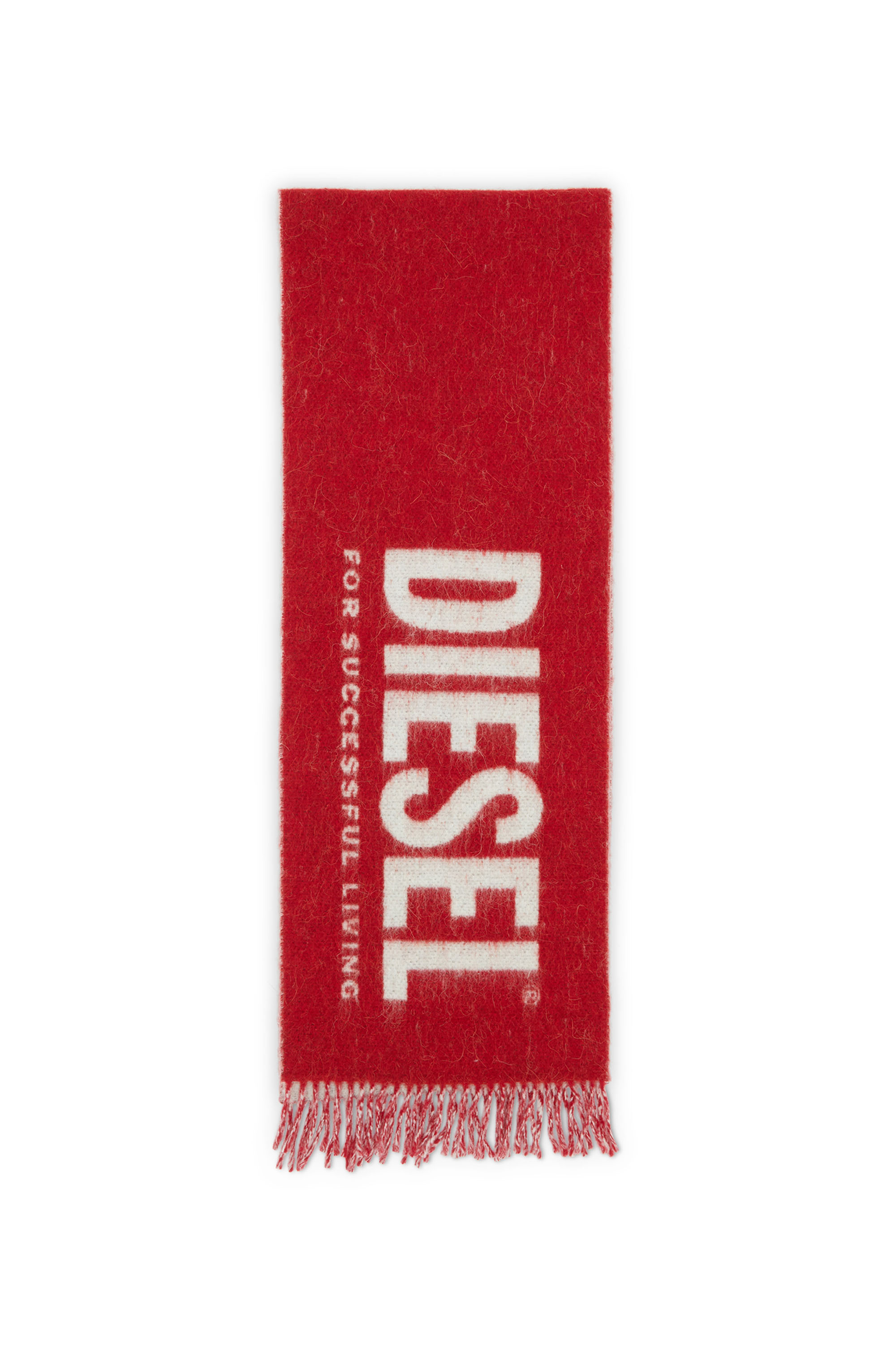 Diesel - S-KOTT, Male's Two-tone scarf with maxi logo in Red - 1