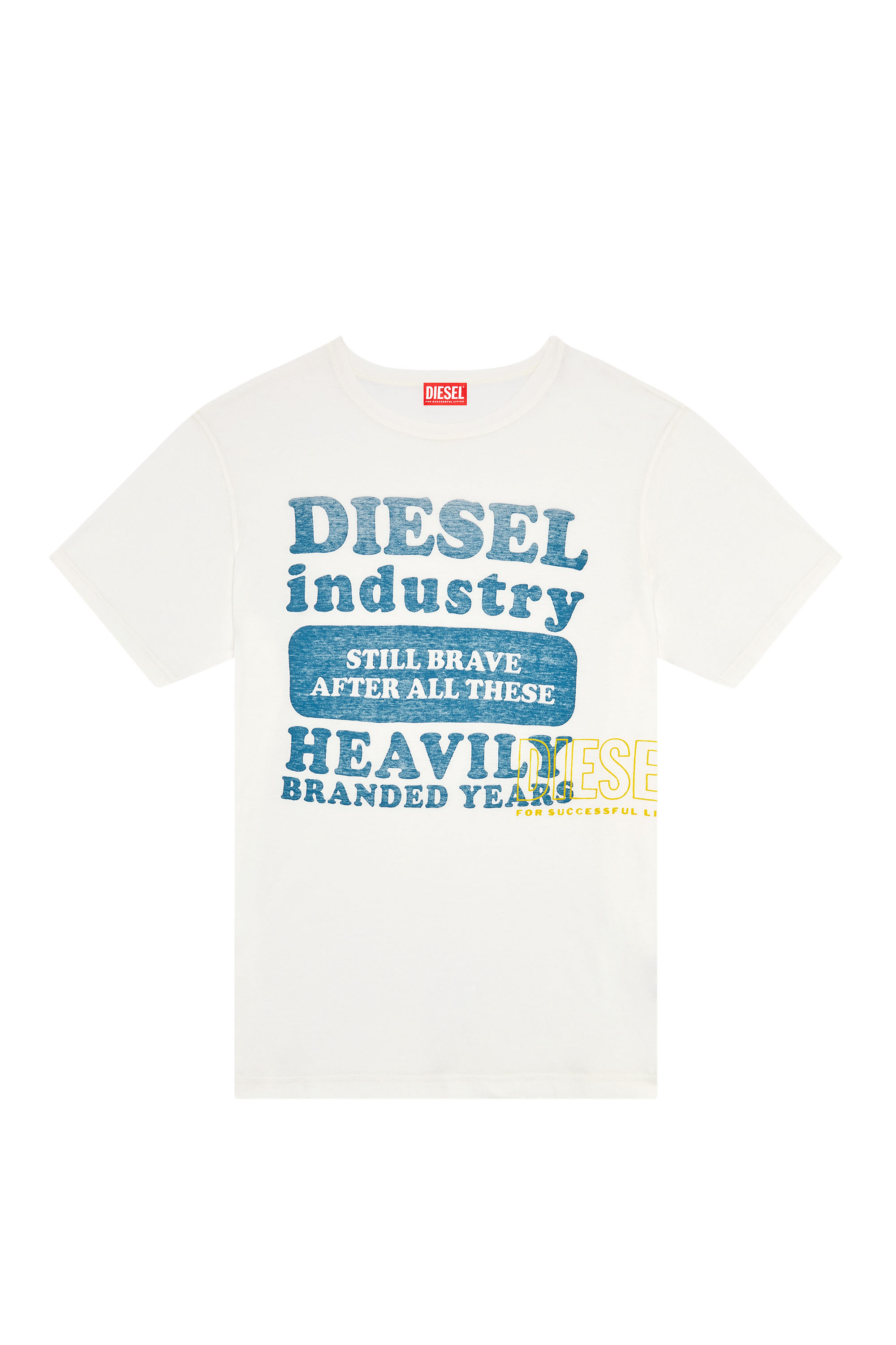 Diesel - T-JUST-N9, Male T-shirt with inside-out logo print in White - Image 4