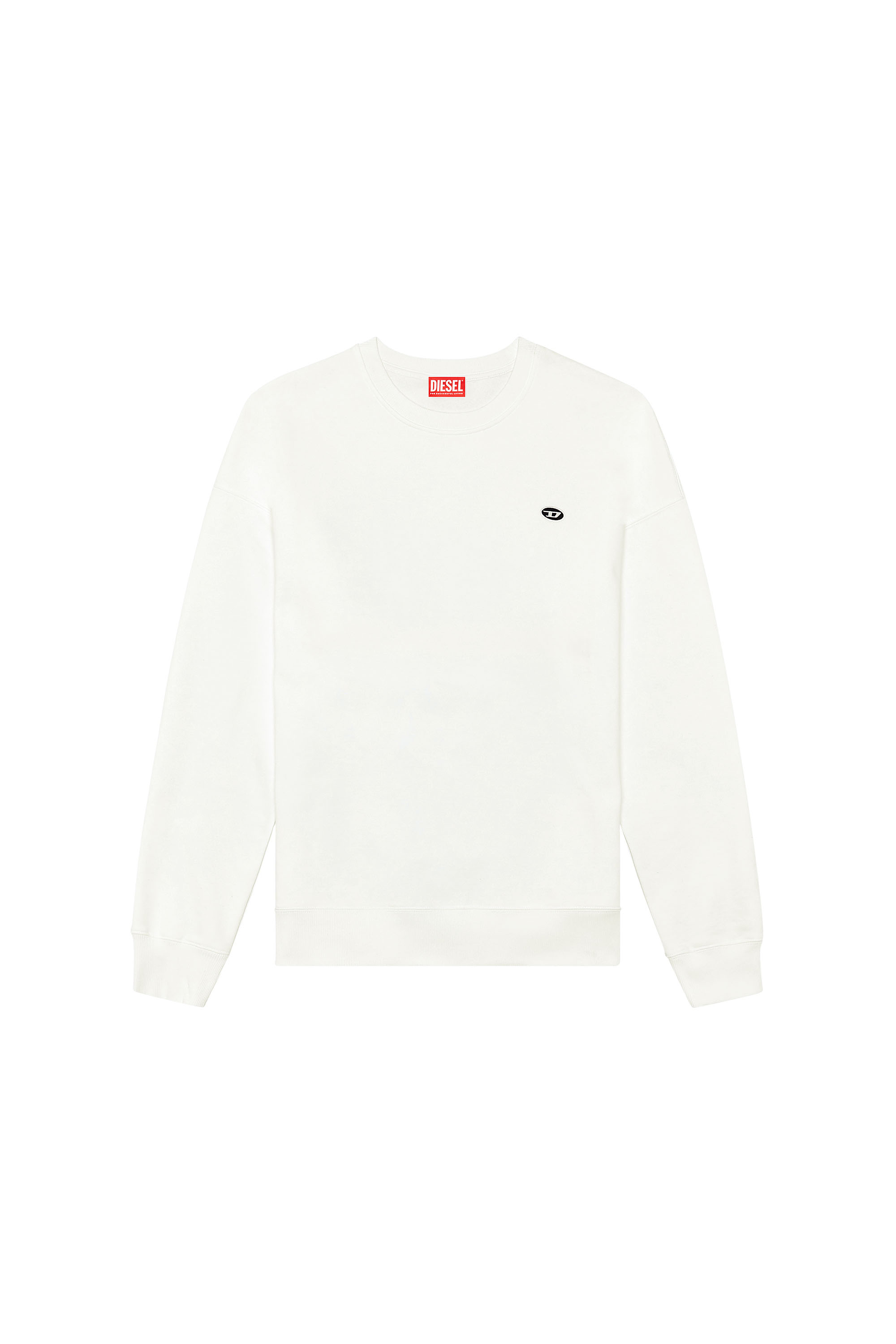 Diesel - S-ROB-DOVAL-PJ, Male Sweatshirt with oval D patch in White - Image 4