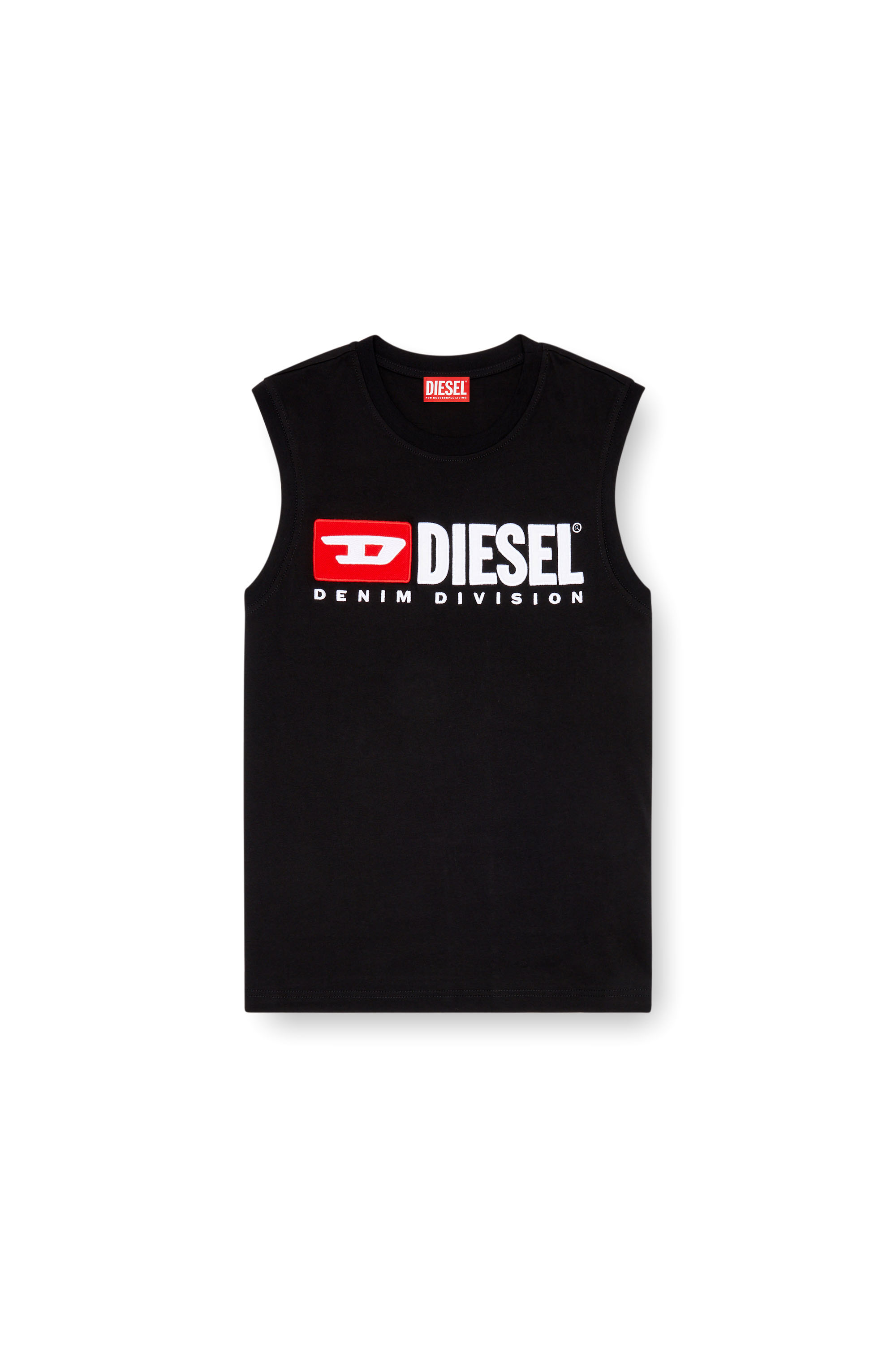 Diesel - T-ISCO-DIV, Male Tank top with chest logo print in Black - Image 5