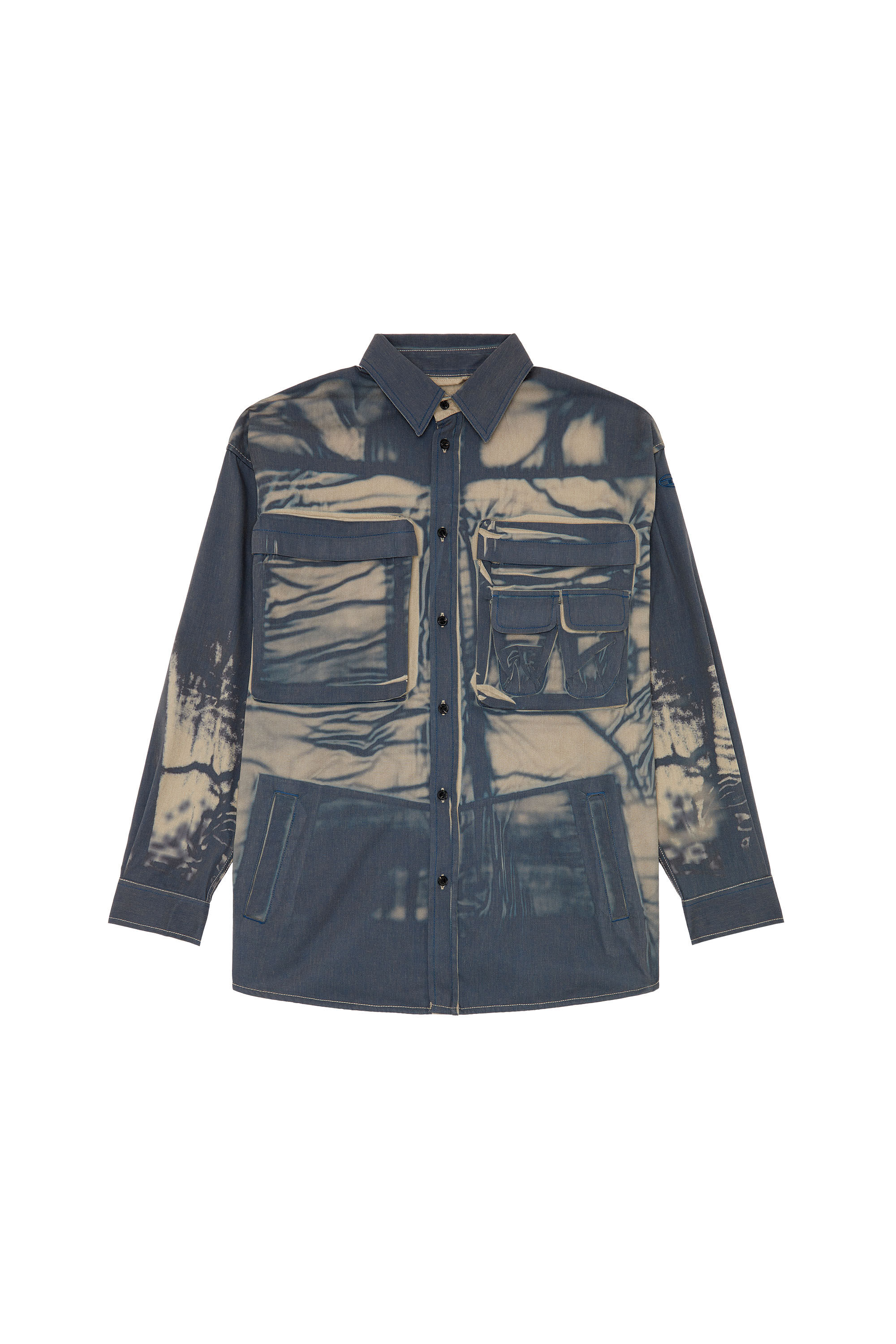 Diesel - S-CADD, Male Cargo shirt with creased print in Multicolor - Image 2