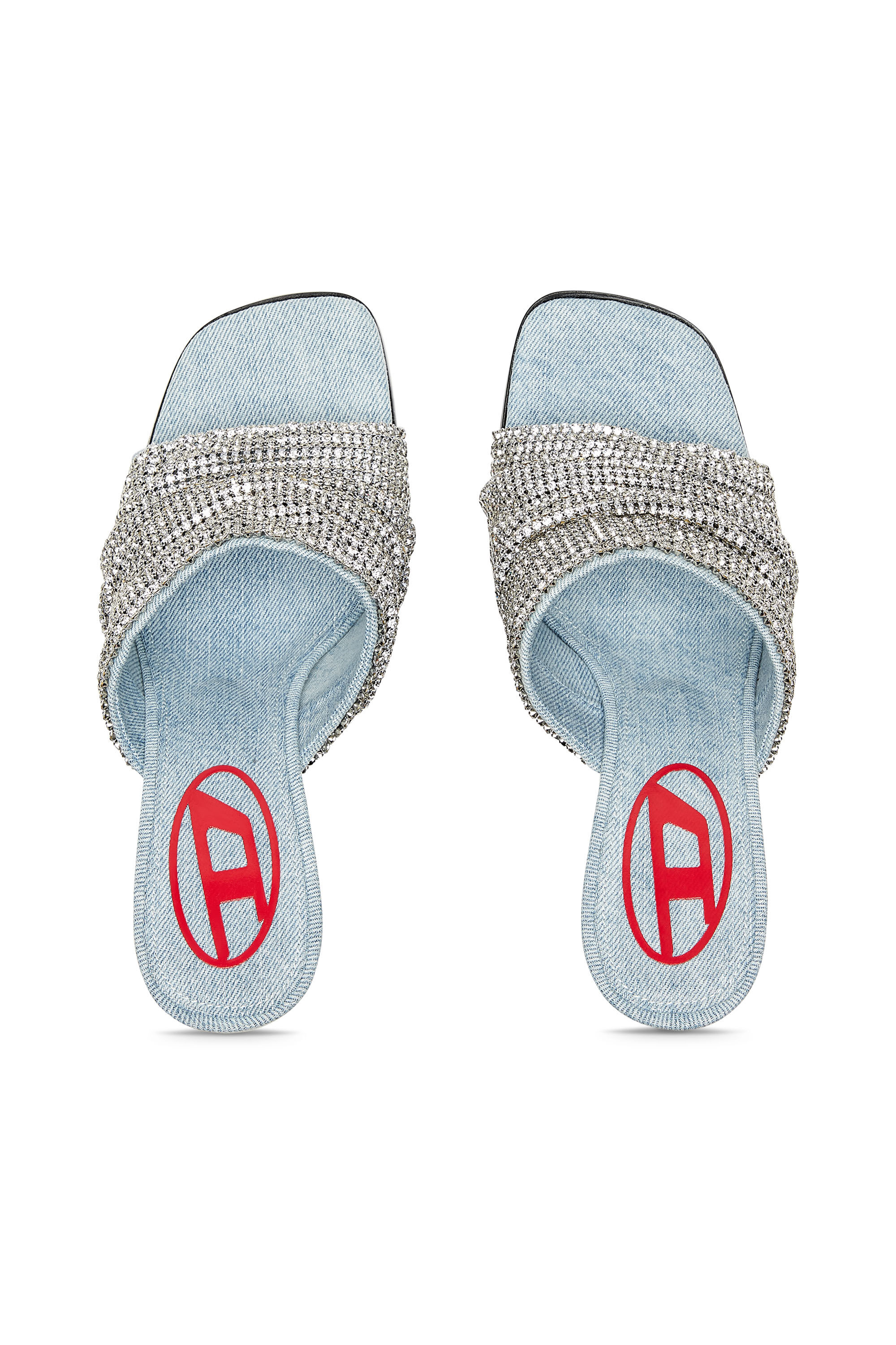 Diesel - D-SYDNEY SDL S, Female D-Sydney Sdl S Sandals - Mule sandals with rhinestone band in Silver - Image 5