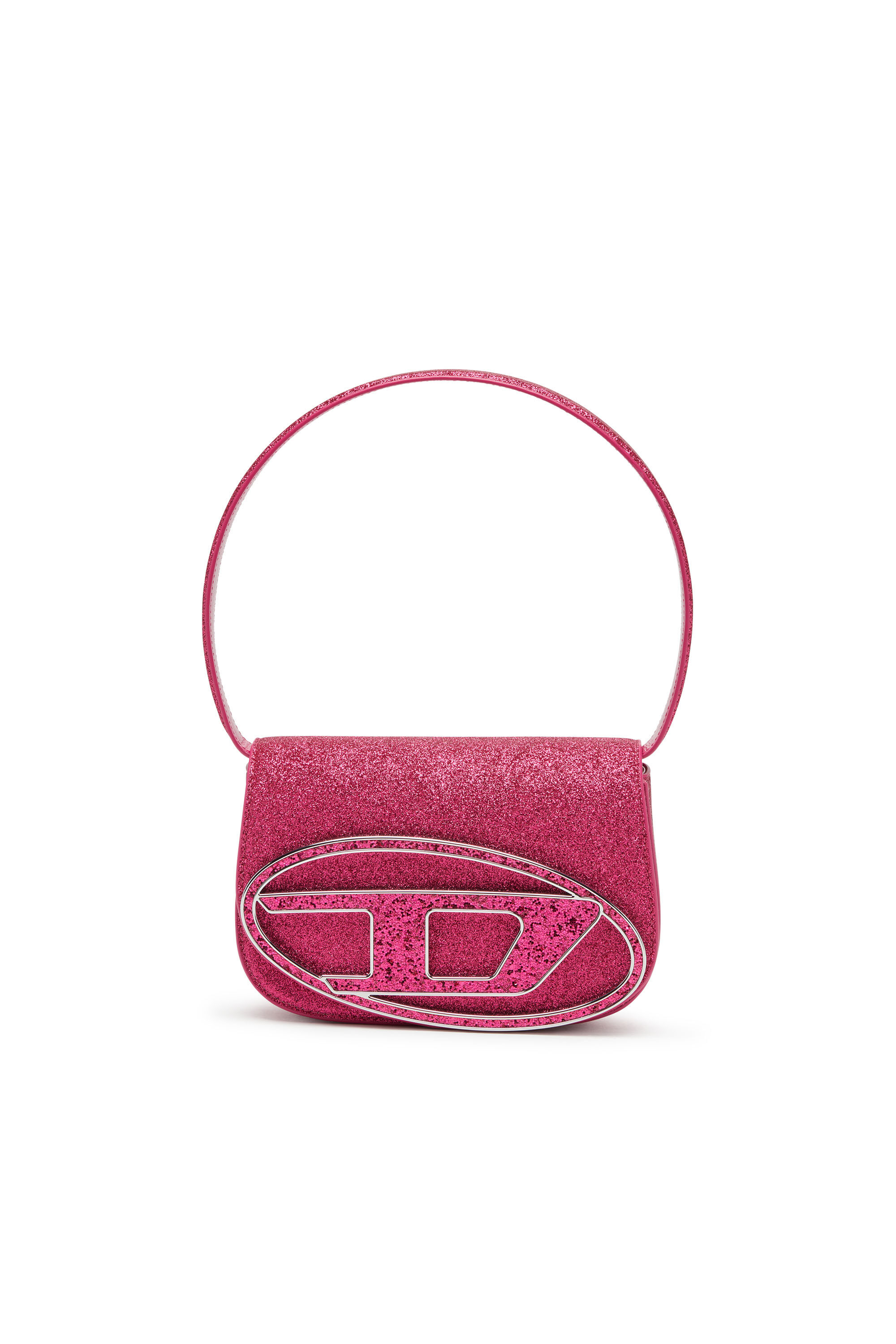 Diesel - 1DR, Female 1DR-Iconic shoulder bag in glitter fabric in Pink - Image 1