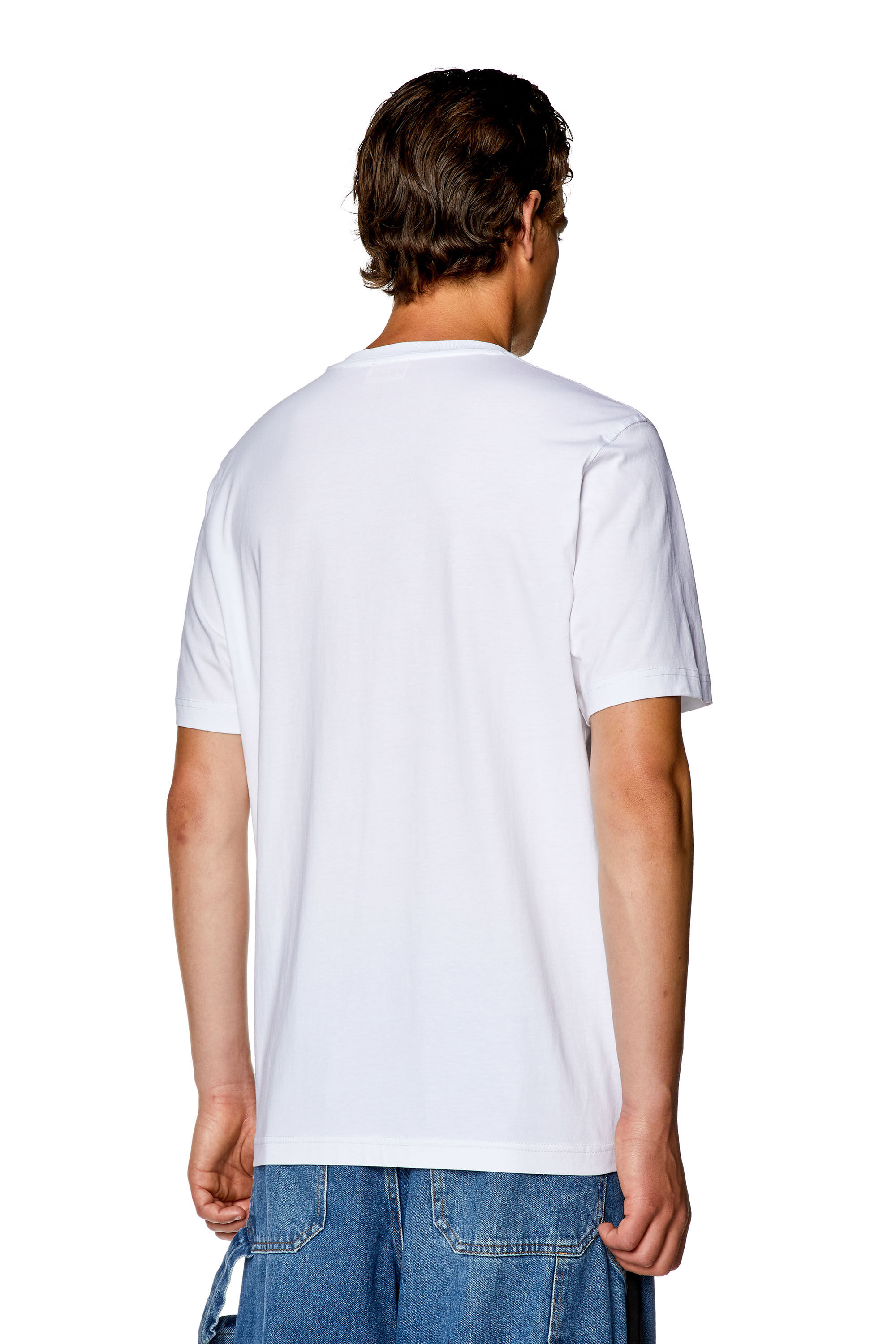 Diesel - T-JUST-NLABEL, Homme T-shirt avec empiècement à logo in Blanc - Image 4