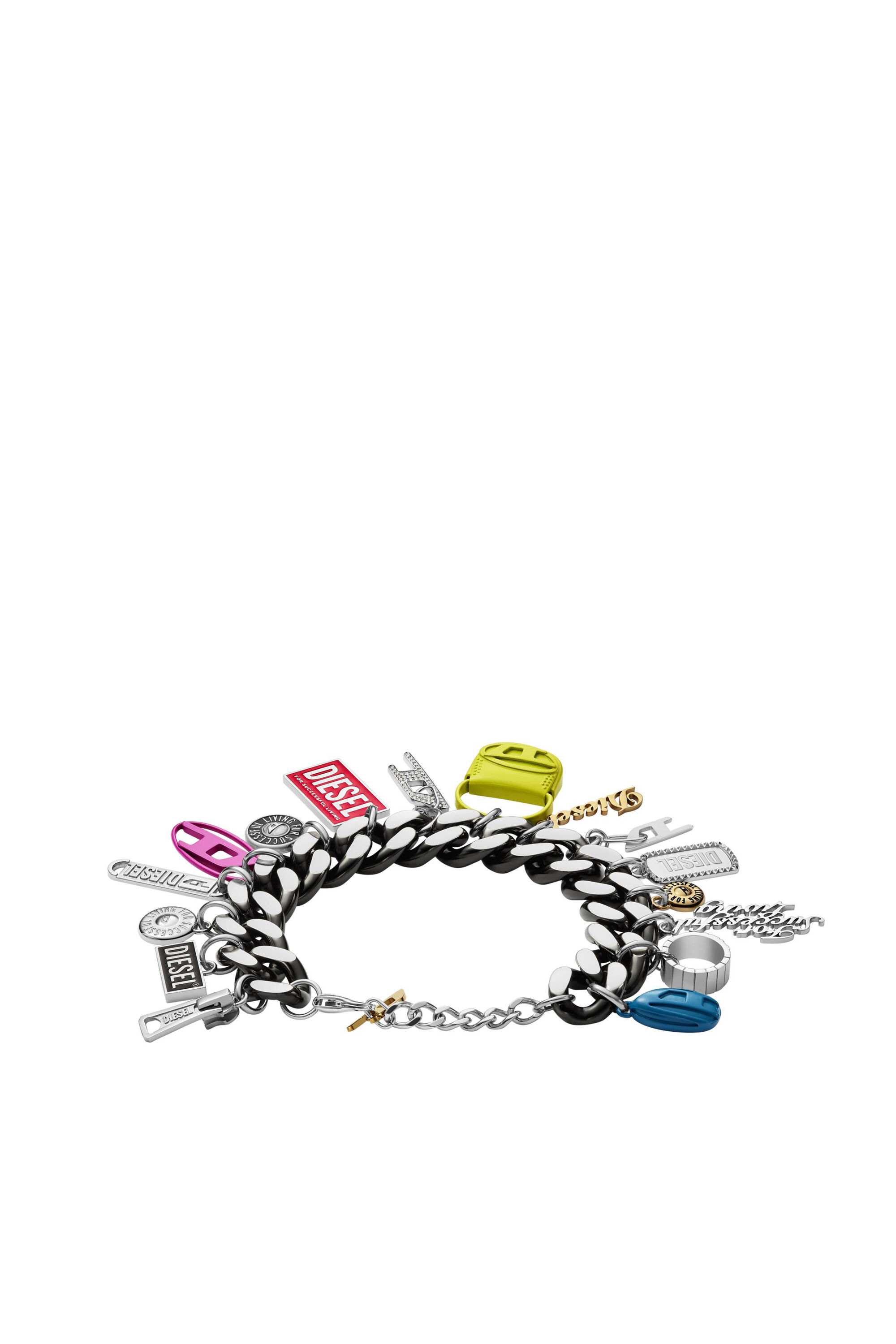 Diesel - DX1524 JEWEL, Mixte Bracelet chaîne à breloques en acier inoxydable noir in Polychrome - Image 2