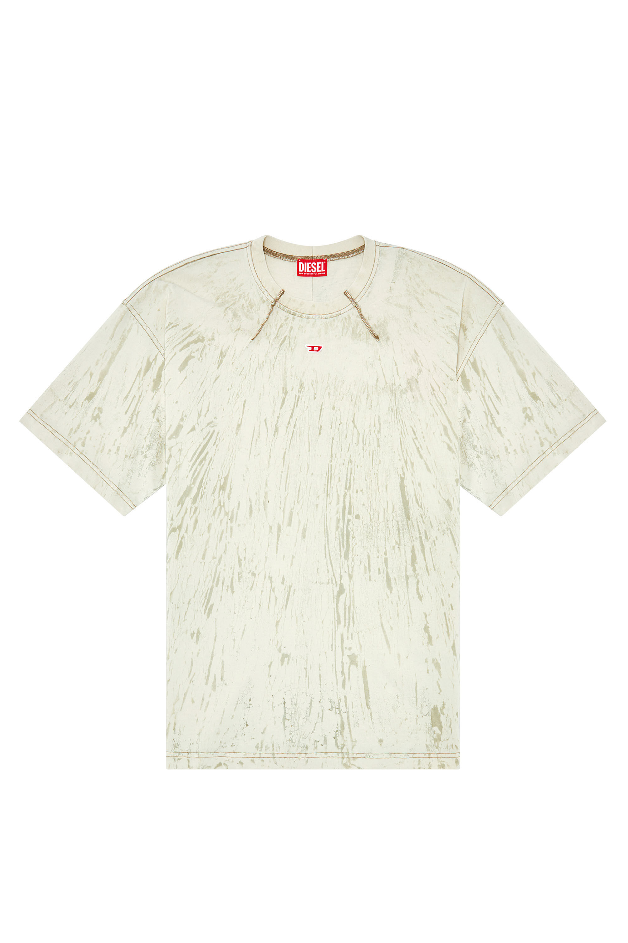 Diesel - T-COS, Male T-shirt in plaster effect jersey in White - Image 2