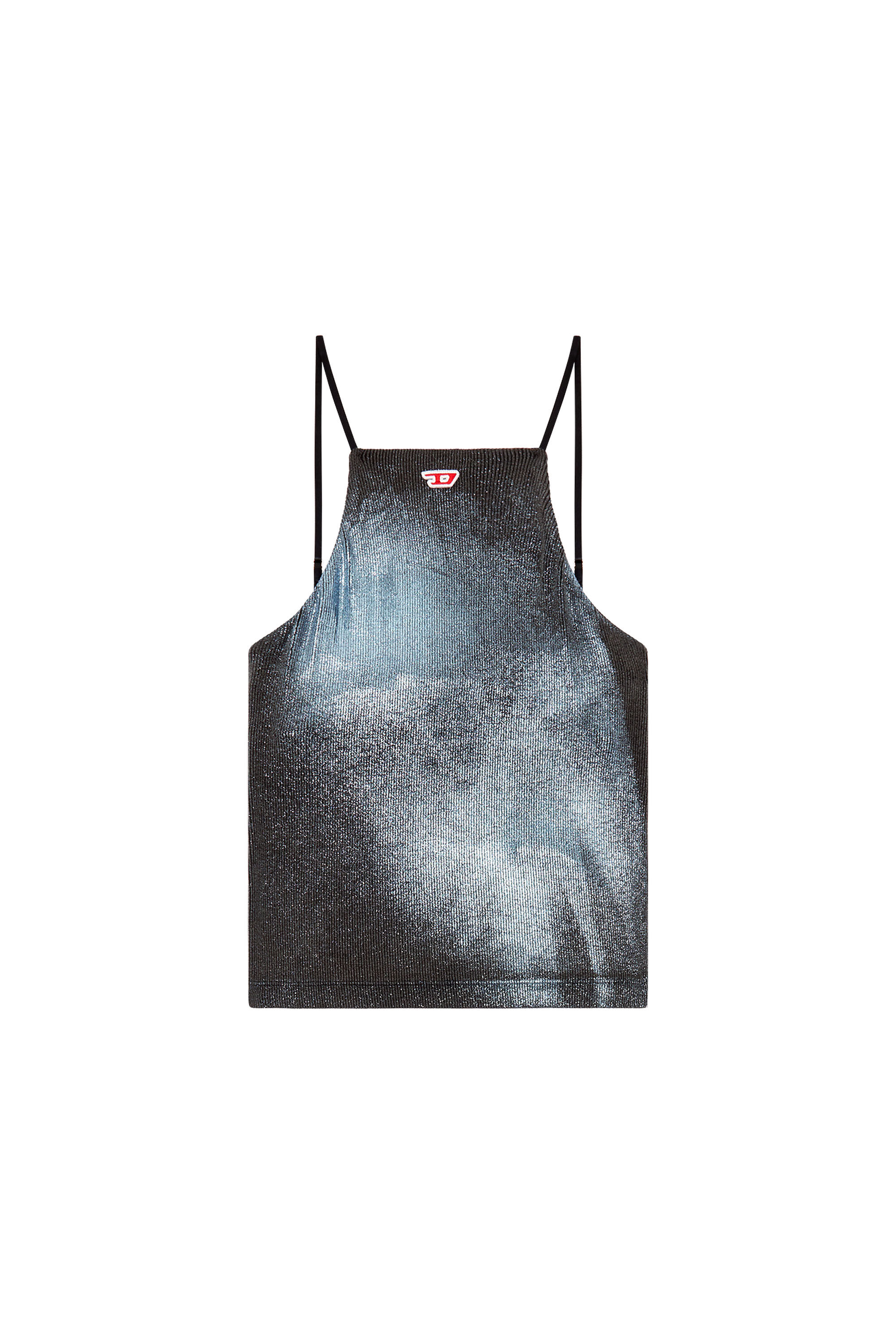 Diesel - T-WAMI, Female's Faded metallic camisole in Black/Blue - 2