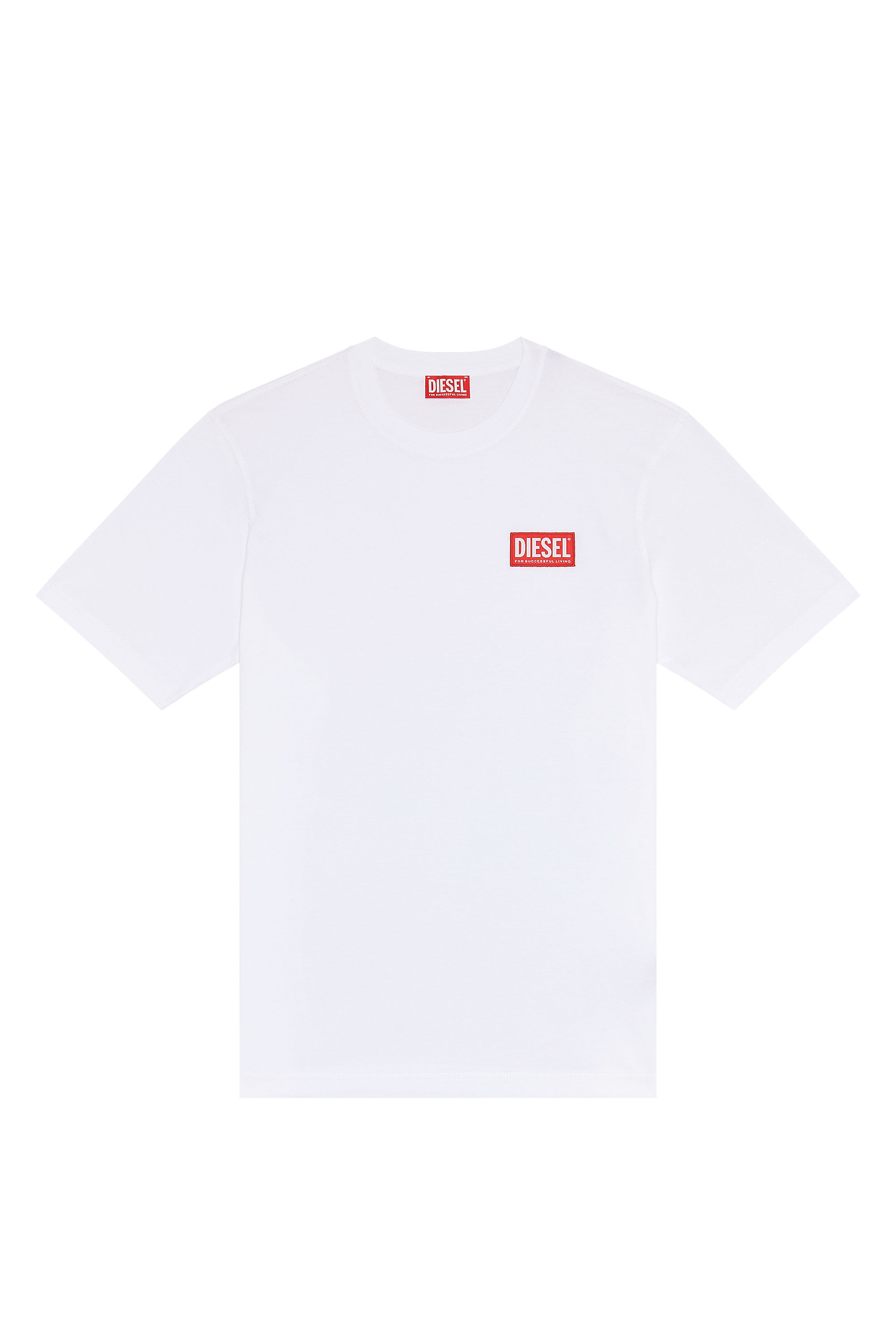 Diesel - T-JUST-NLABEL, Homme T-shirt avec empiècement à logo in Blanc - Image 2