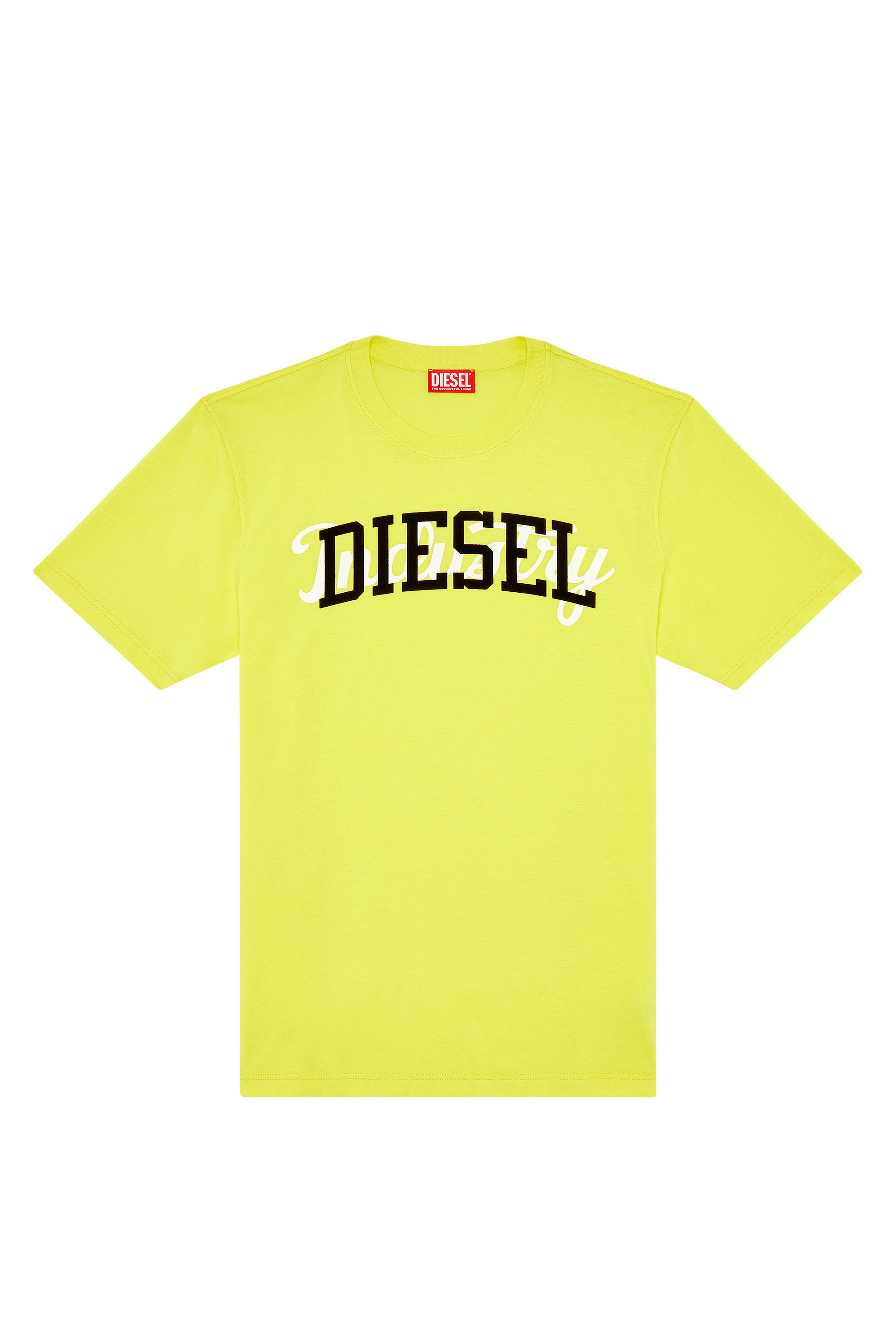 Diesel - T-JUST-N10, Male T-shirt with contrasting Diesel prints in Yellow - Image 2