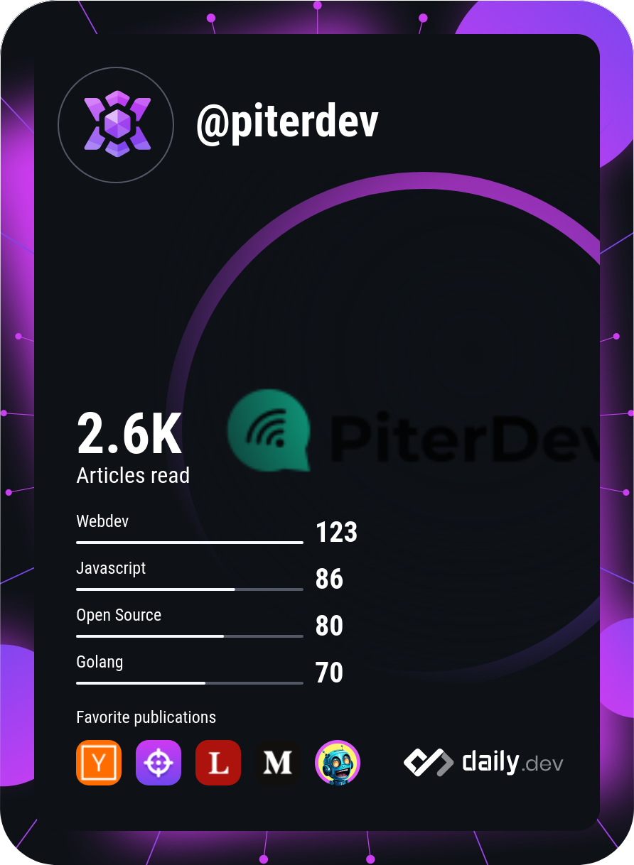 PiterDev's Dev Card