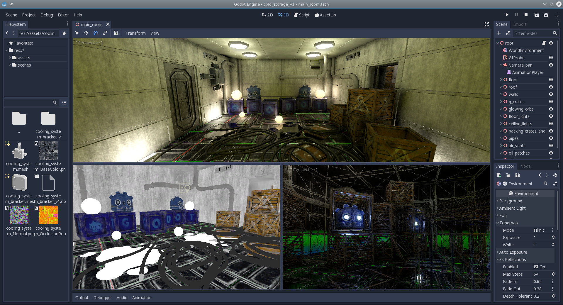 Screenshot of a 3D scene in Godot Engine