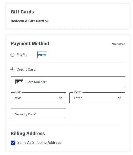 Screenshot of available merchant feature