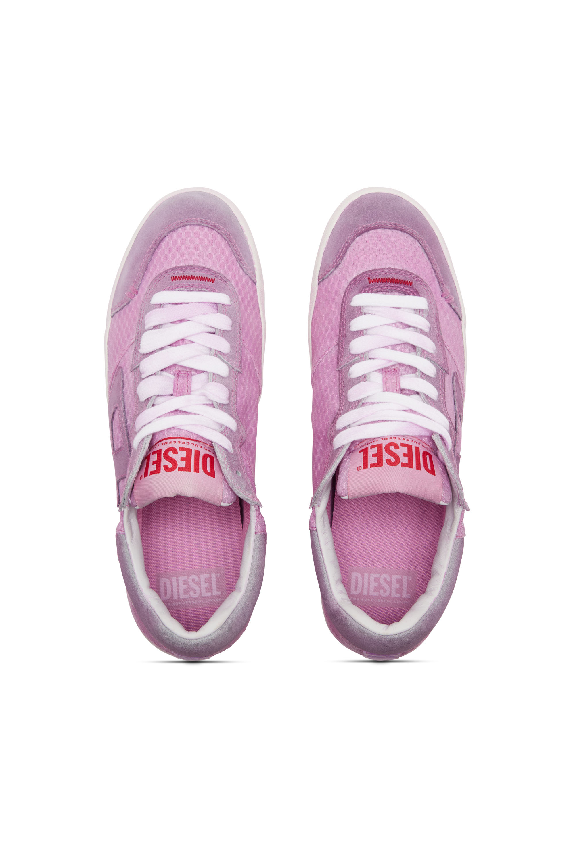 Diesel - S-LEROJI LOW W, Femme S-Leroji Low-Sneakers basses en mesh et cuir suédé in Rose - Image 5