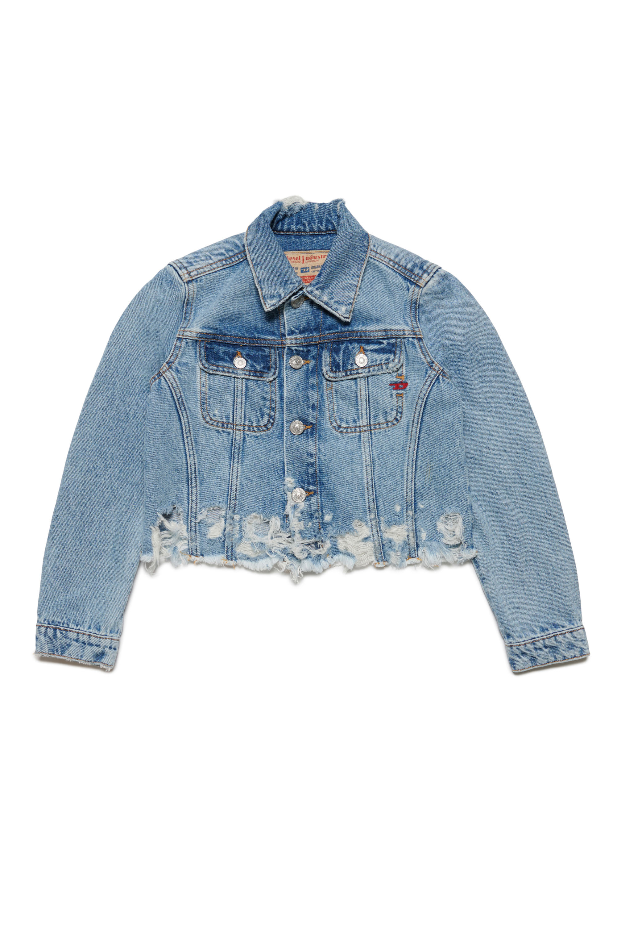 Diesel - JEBONNY-S3, Donna Giacca trucker in denim destroyed in Blu - Image 1