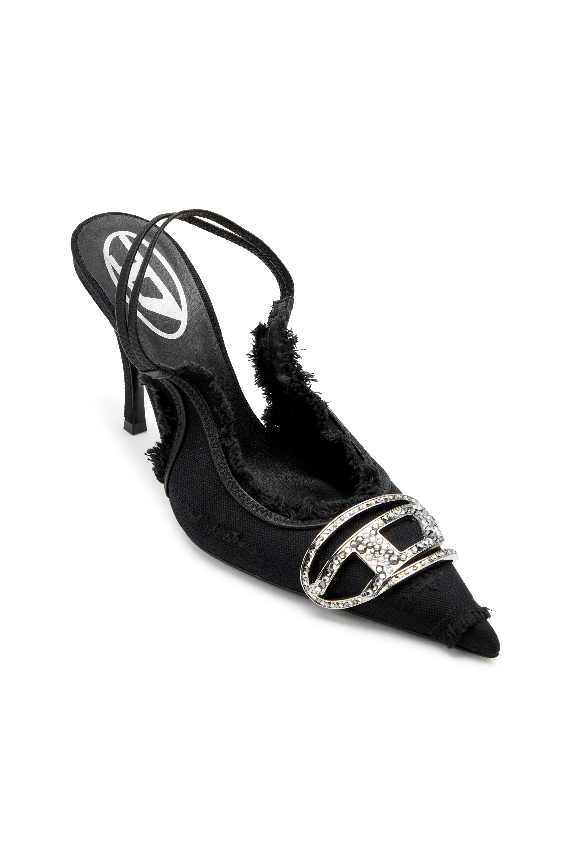 Diesel - D-VENUS SB, Damen D-Venus-Slingback-Pumps aus vielgetragenem Canvas in Schwarz - Image 5