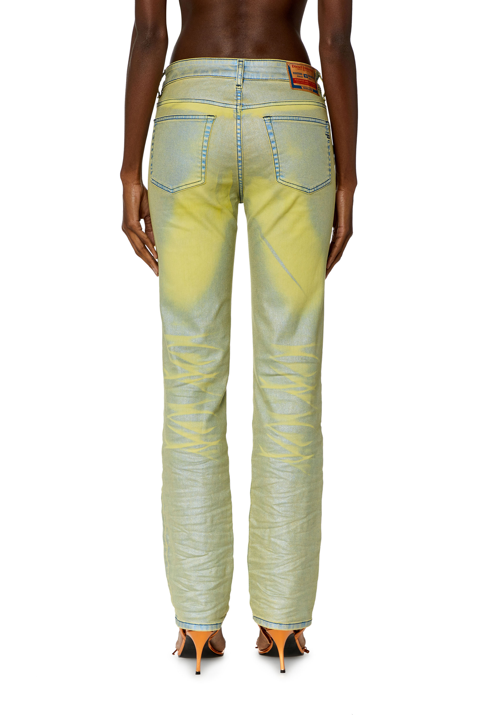 Diesel - Femme Straight Jeans 1989 D-Mine 068KL, Jaune/Bleu - Image 4