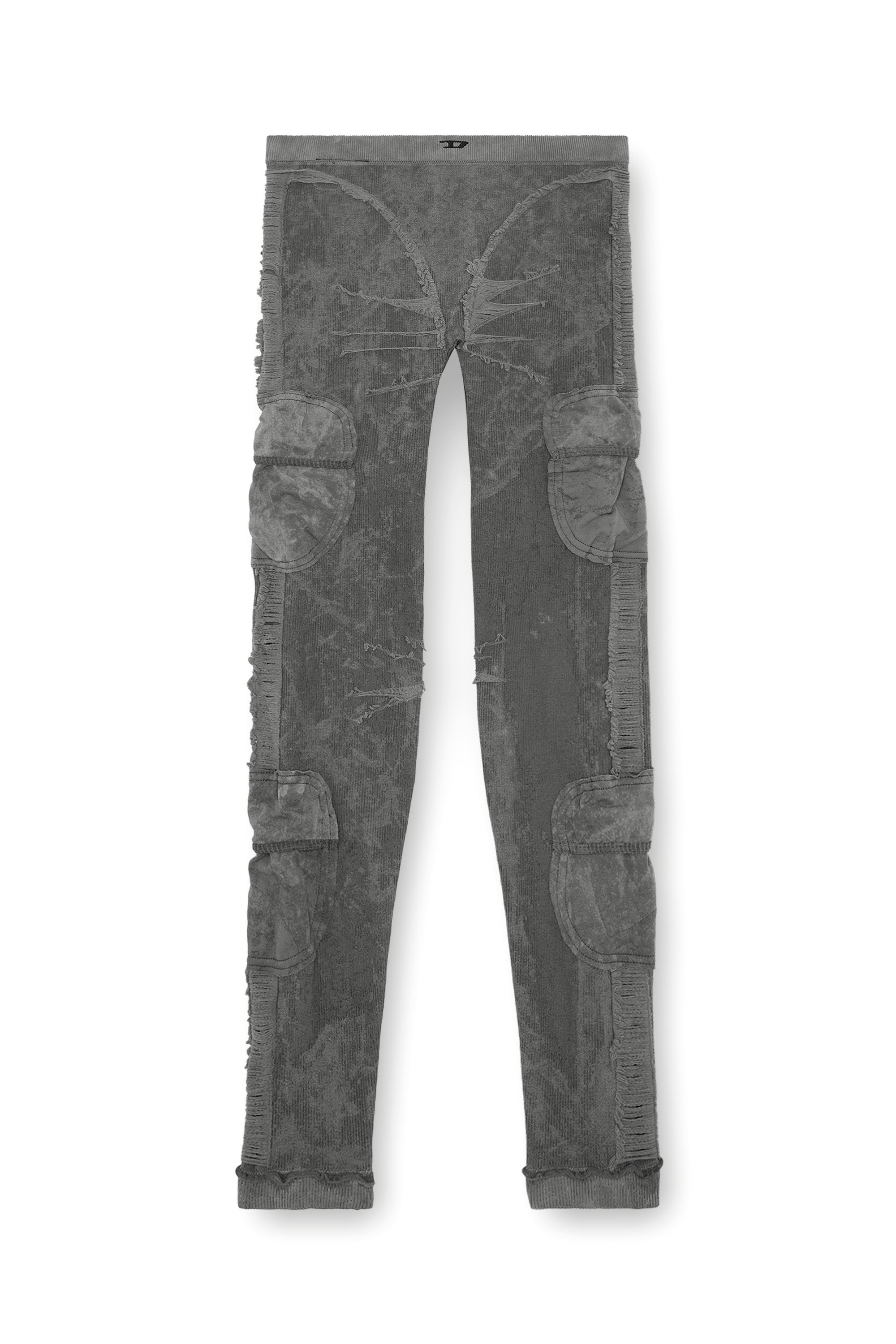 Diesel - AWSB-SEEMA-WT02, Woman Ribbed leggings with laddering in Grey - Image 3