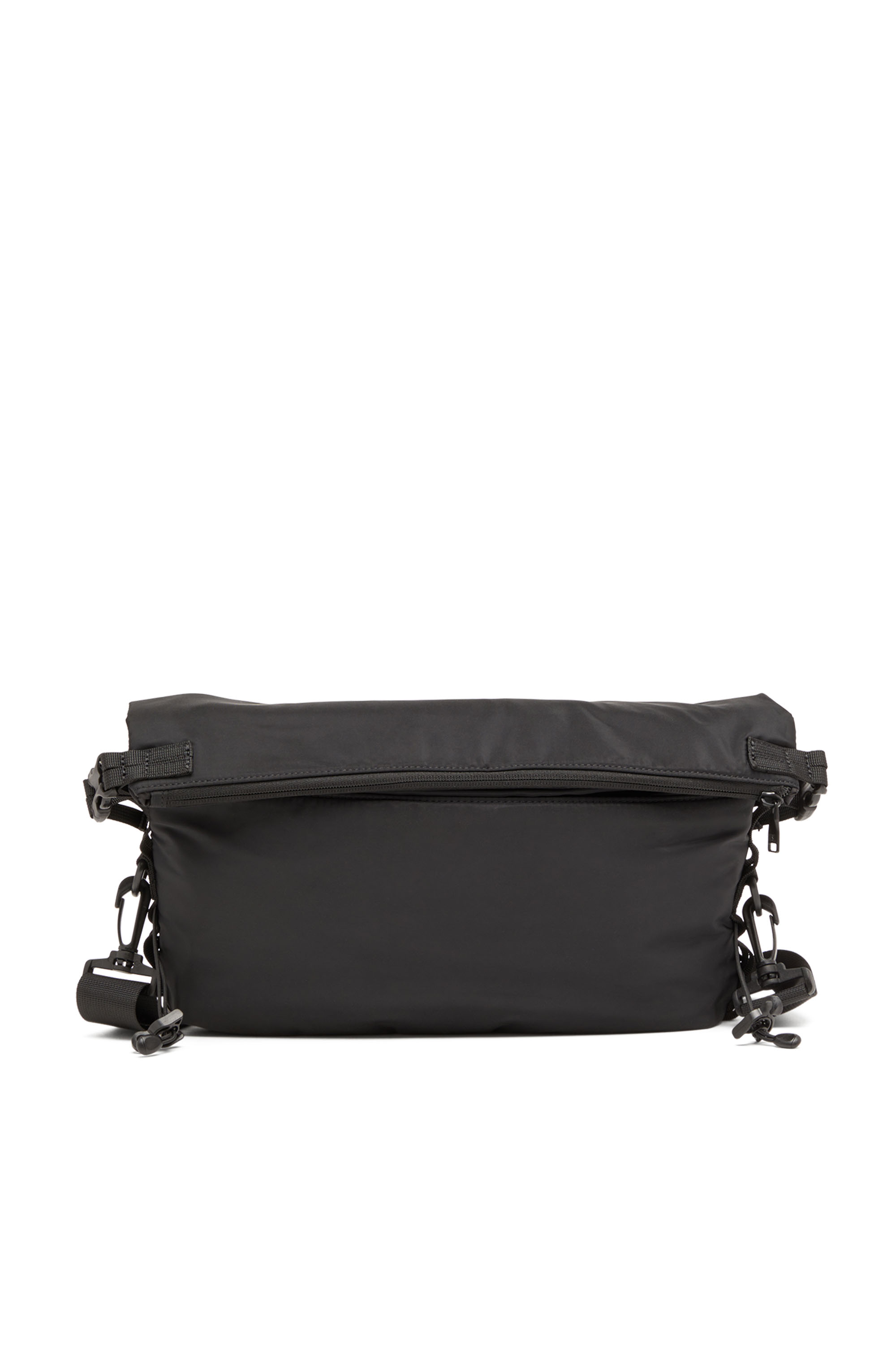 Diesel - DRAPE CROSSBODY, Homme Drape-Sac à bandoulière en nylon avec imprimé Oval D in Noir - Image 2