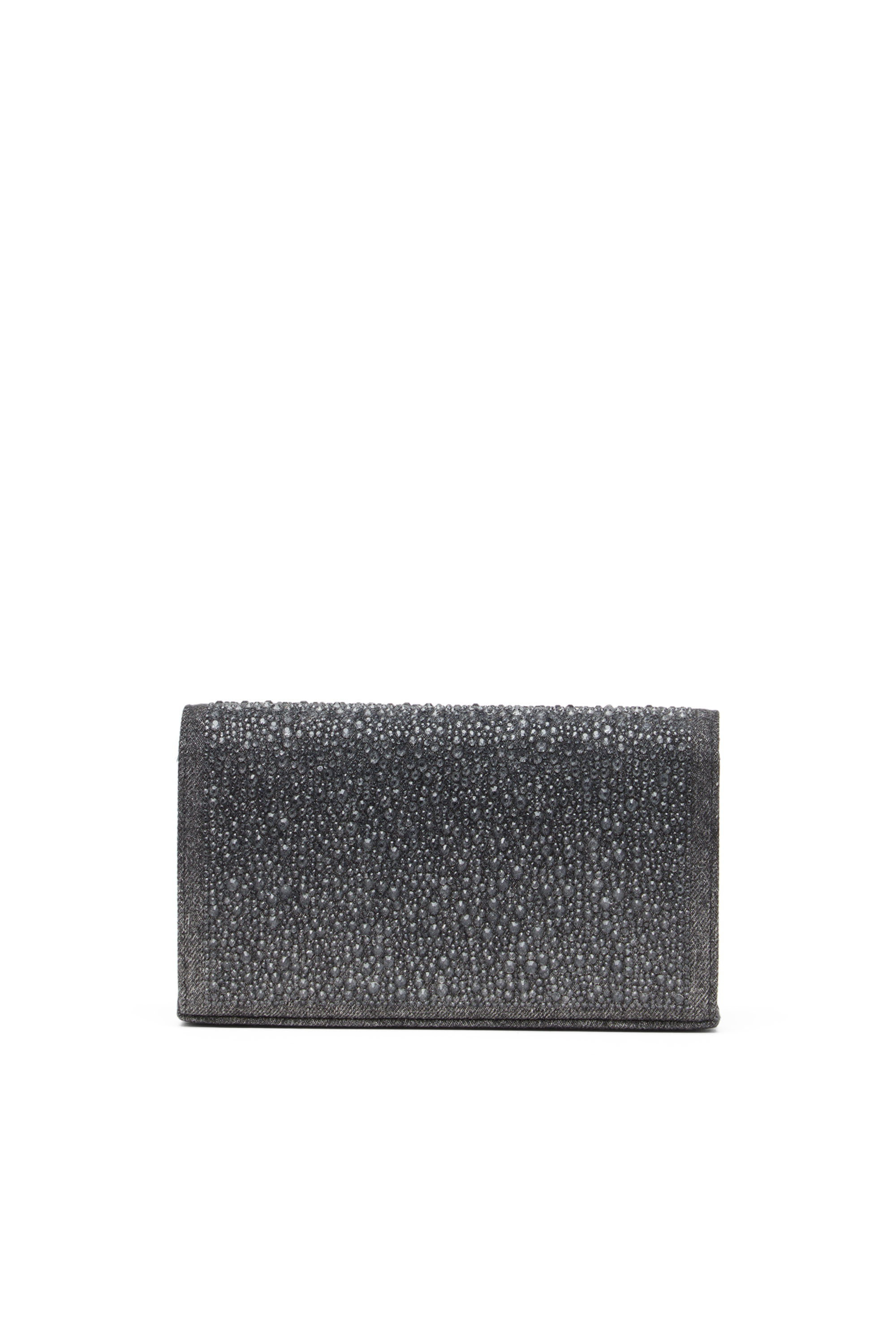 Diesel - 1DR WALLET STRAP, Donna Pouch portafoglio in denim con cristalli in Nero - Image 2