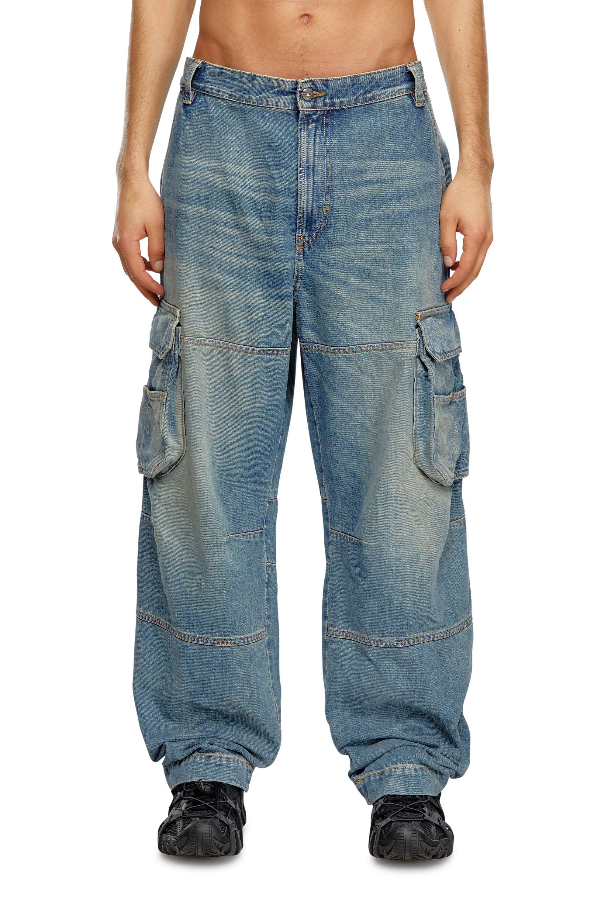 Diesel - Man's Relaxed Jeans D-Fish 09J83, Light Blue - 1