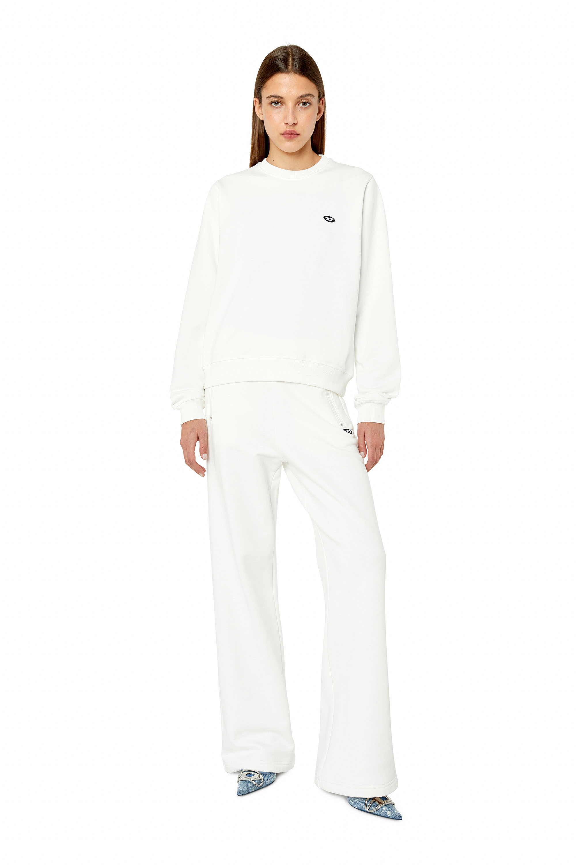 Diesel - P-ZAM-DOVAL-PJ, Woman Track pants with oval 'D' patch in White - Image 2