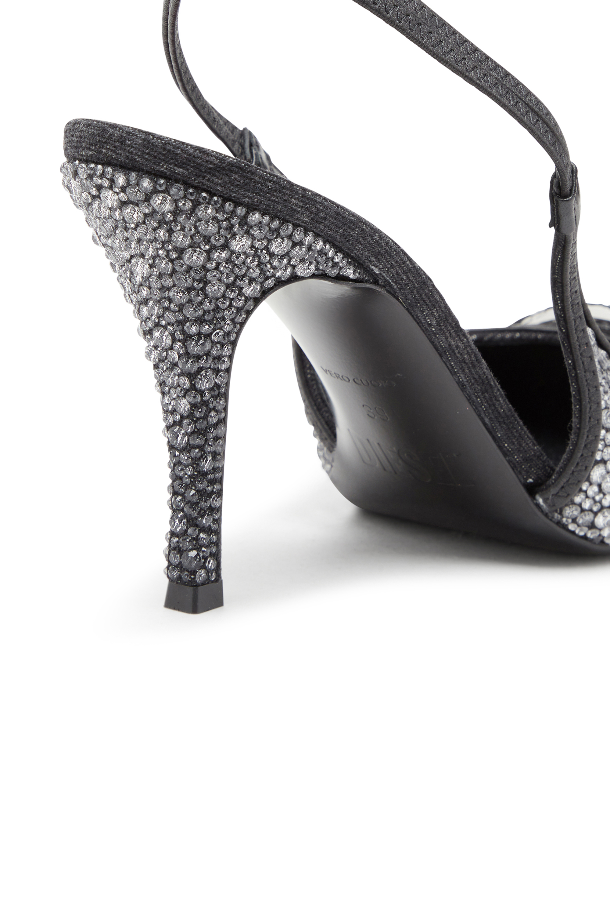 Diesel - D-VENUS SB, D-Venus-Slingback in denim e strass Donna in Nero - 4