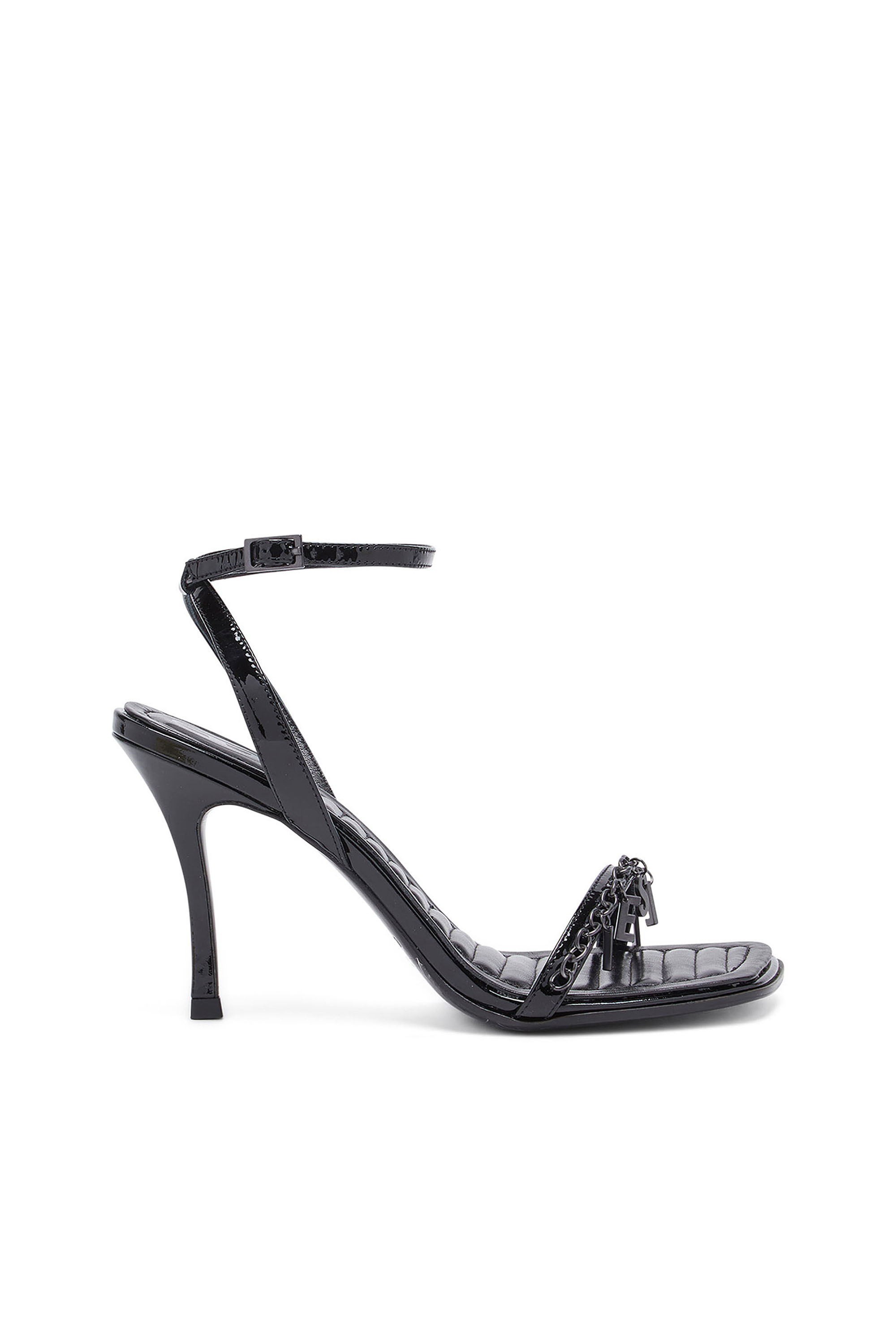 Diesel - D-VINA SDL, Donna D-Vina-Sandali allacciati in pelle metallizzata in Nero - Image 1