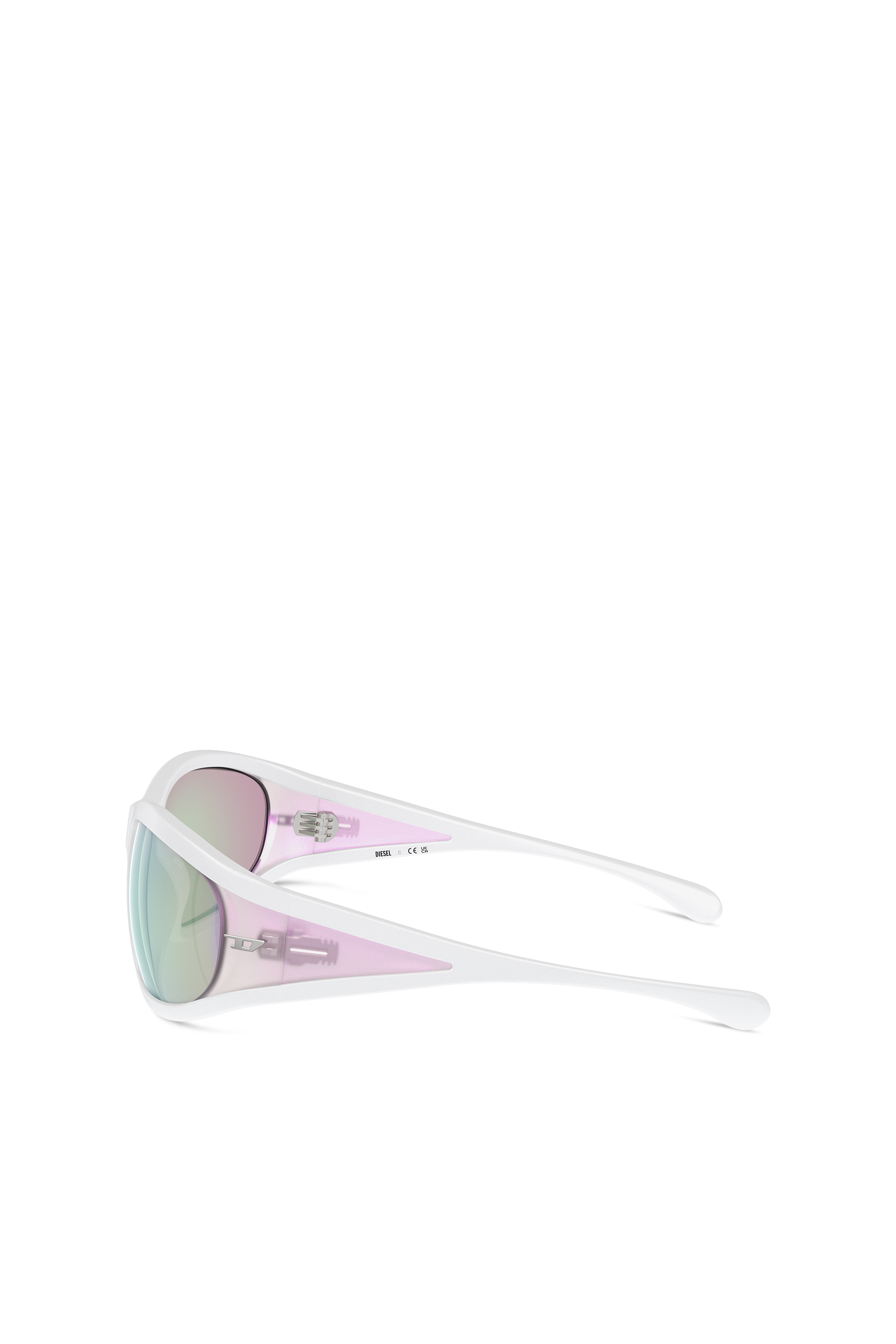 Diesel - 0DL3002, Unisex Sonnenbrille aus acetat mit rechteckigen gläsern in Weiss - Image 2