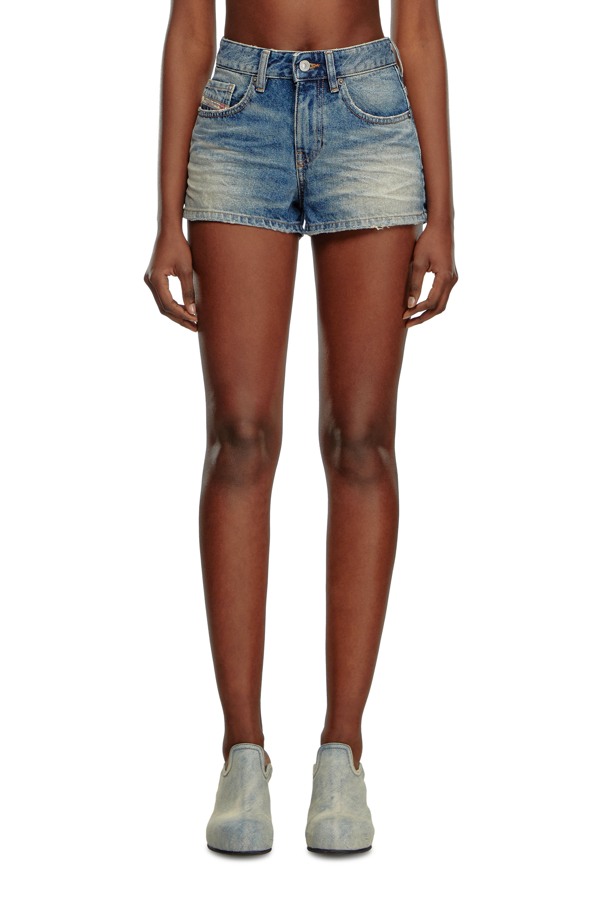 Diesel - DE-YUBA, Woman Denim shorts in Blue - Image 1