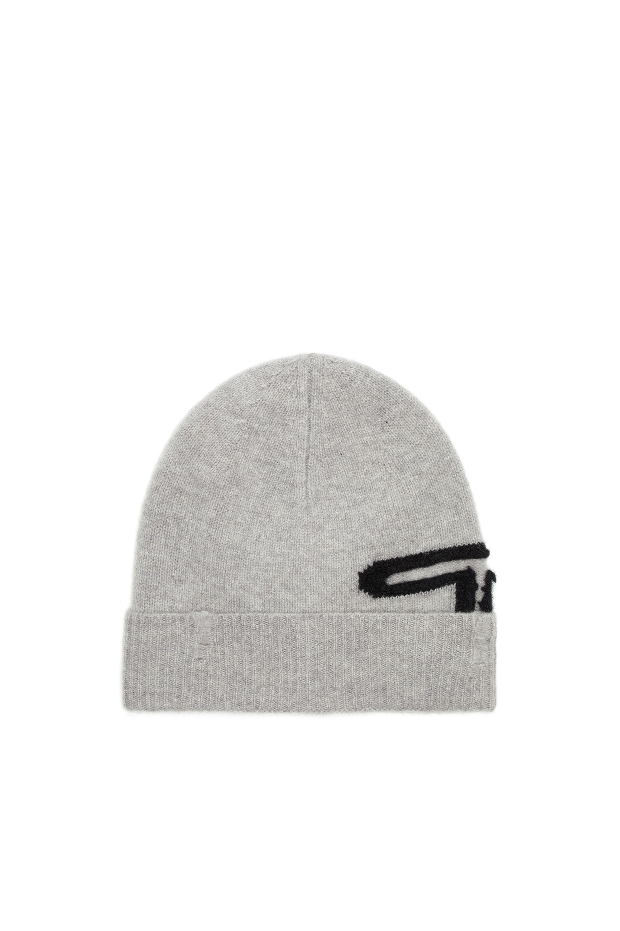 Diesel - K-PEEL, Unisex Beanie in lana con logo peel-off in Grigio - Image 1