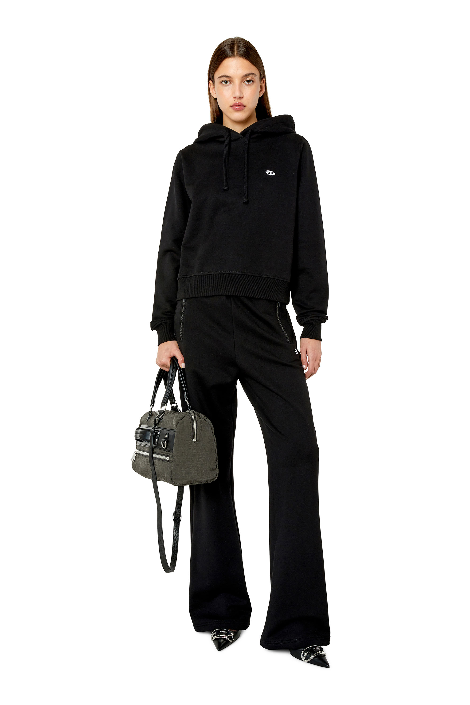 Diesel - P-ZAM-DOVAL-PJ, Woman Track pants with oval 'D' patch in Black - Image 2