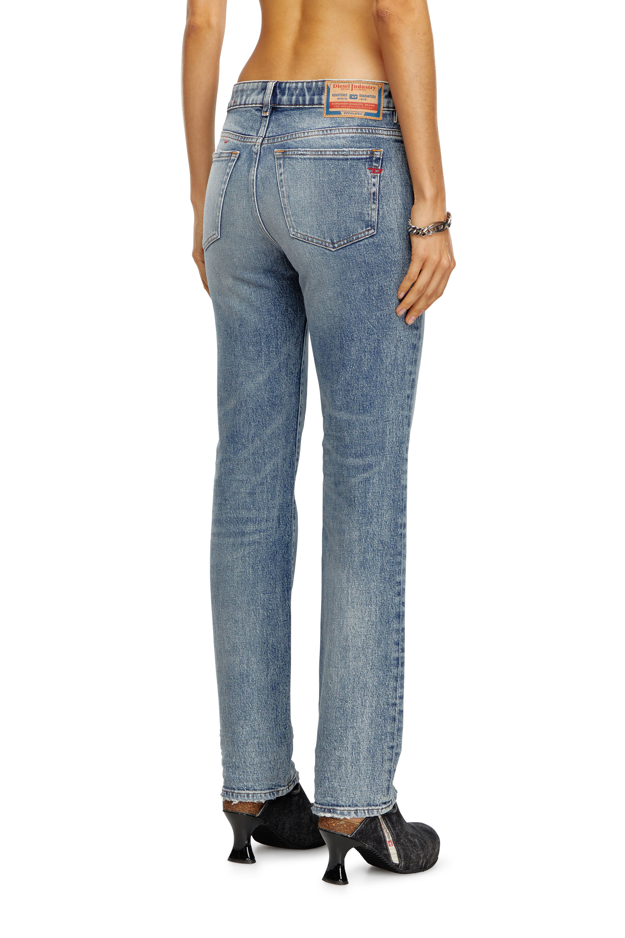 Diesel - Femme Straight Jeans 1989 D-Mine 09J57, Bleu moyen - Image 4