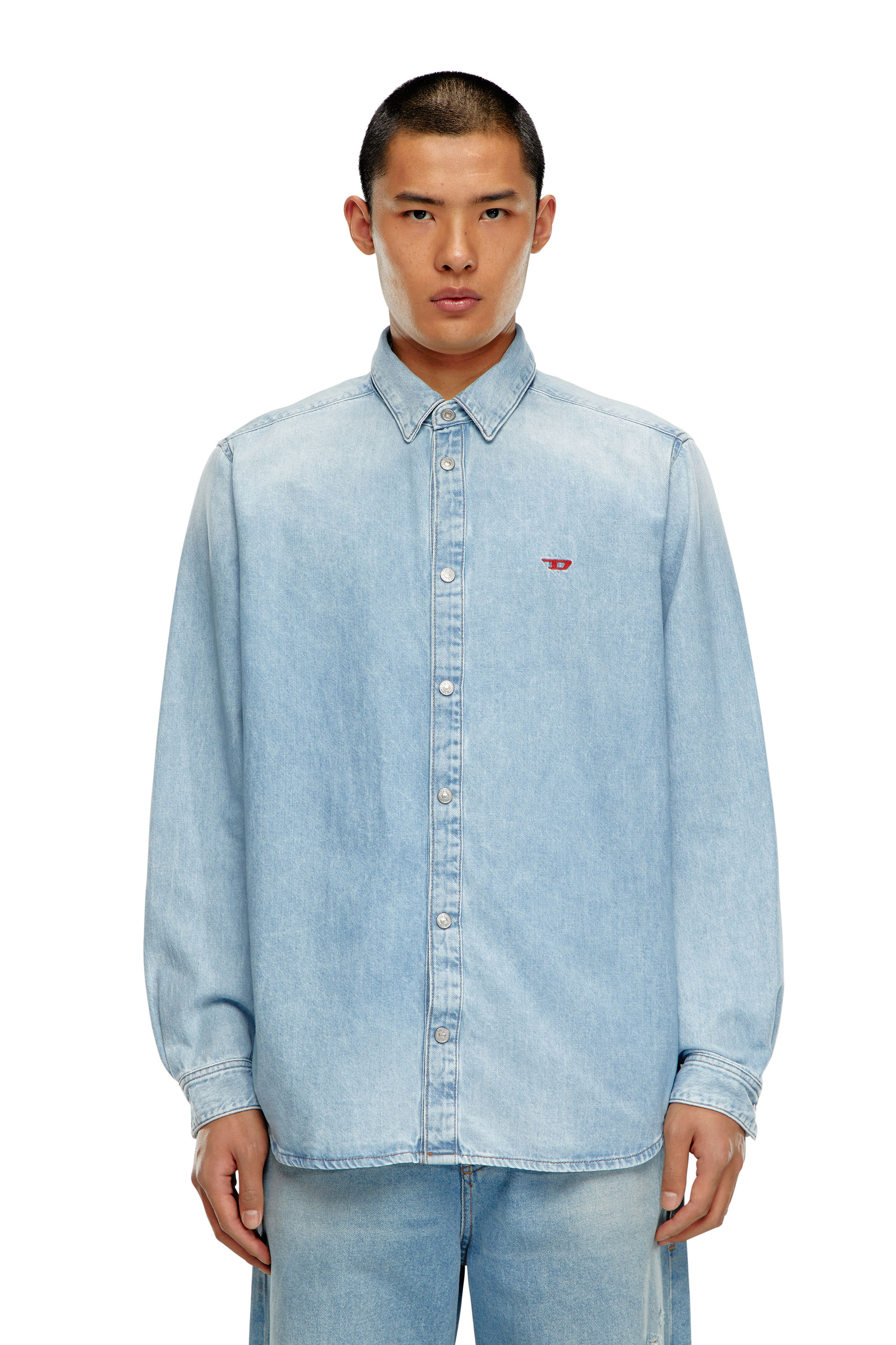 Diesel - D-SIMPLY, Man's Shirt in denim in Light Blue - 5