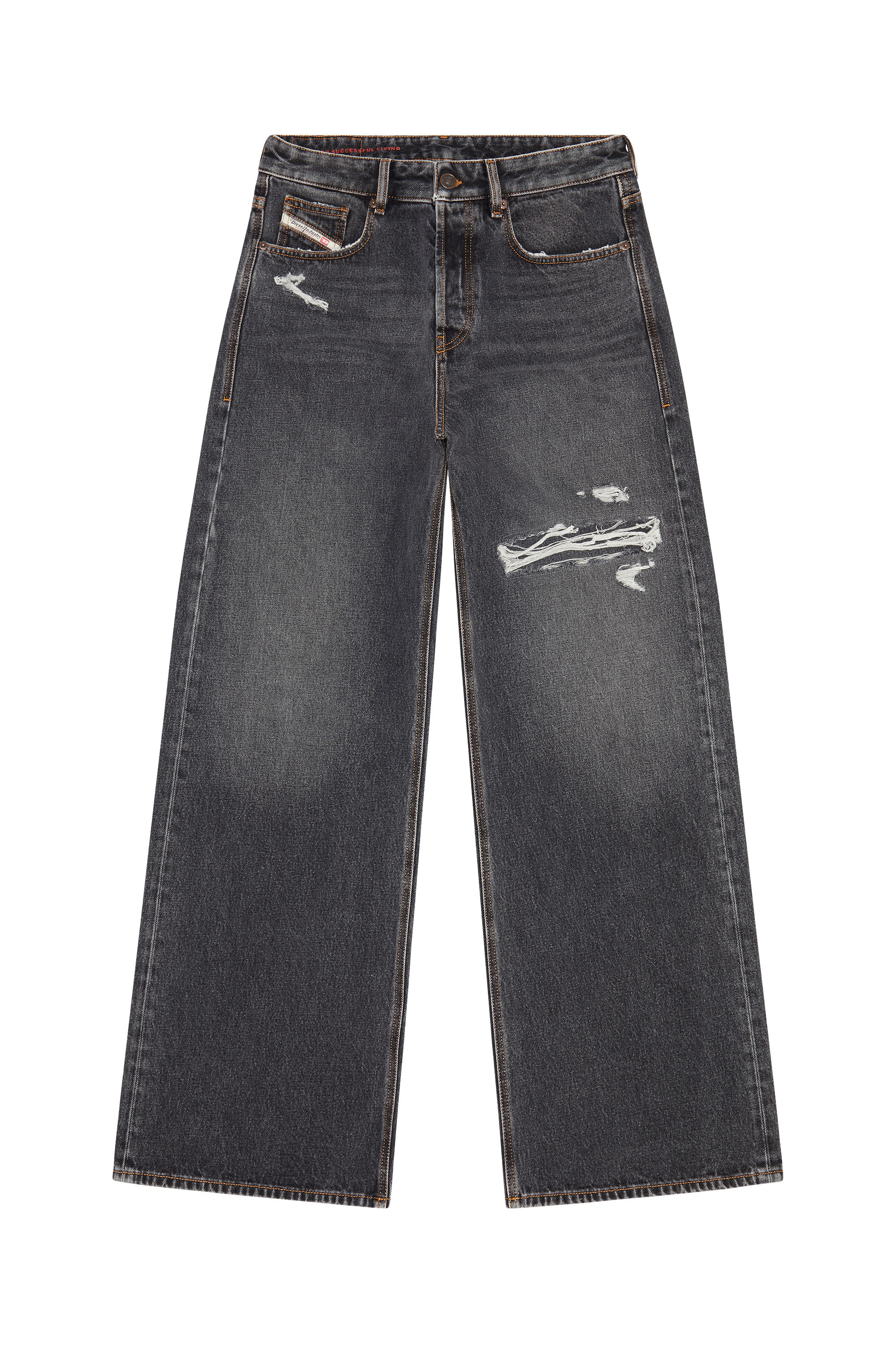 Diesel - Man's Relaxed Jeans D-Rise 007F6, Black/Dark grey - 3