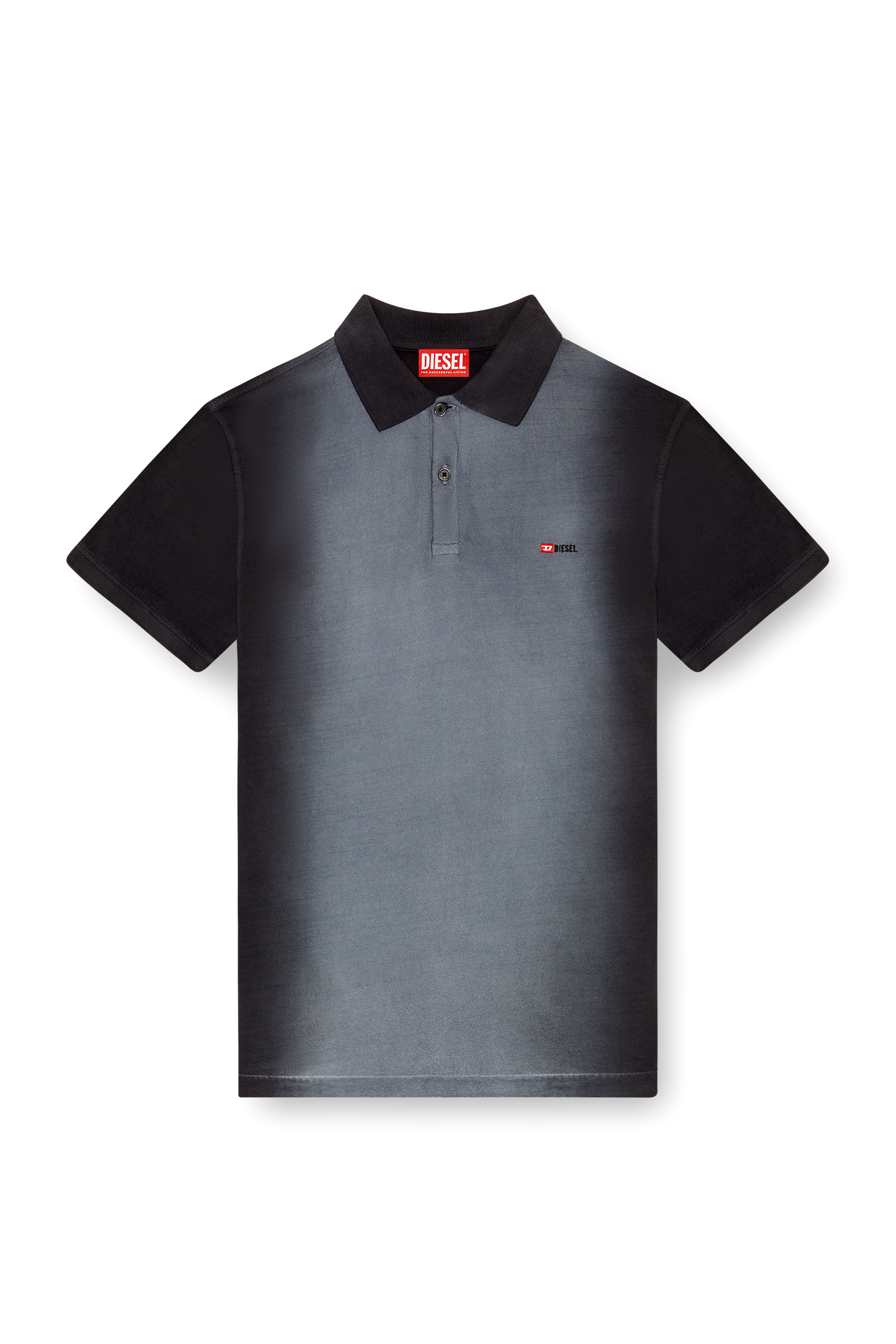 Diesel - T-REJUST-Q1, Man's Polo shirt with spray treatment in Black - 4