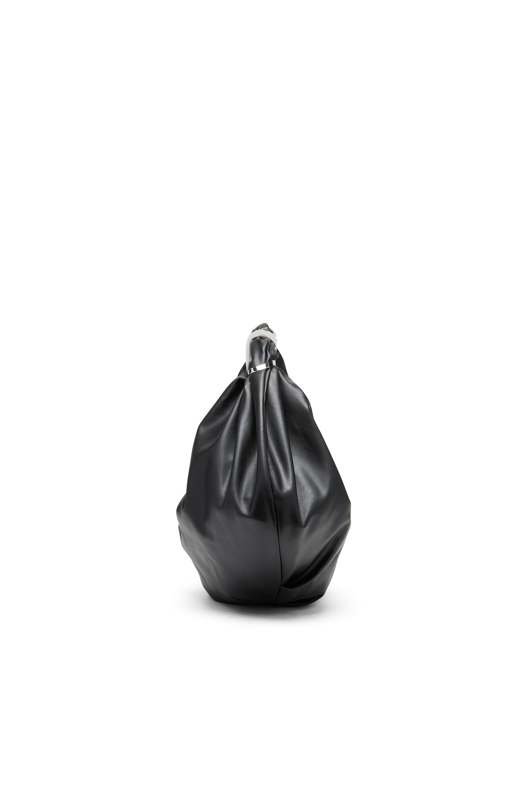 Diesel - GRAB-D HOBO M, Damen Grab-D M-Verzierte Hobo-Tasche aus elastischem PU in Schwarz - Image 4