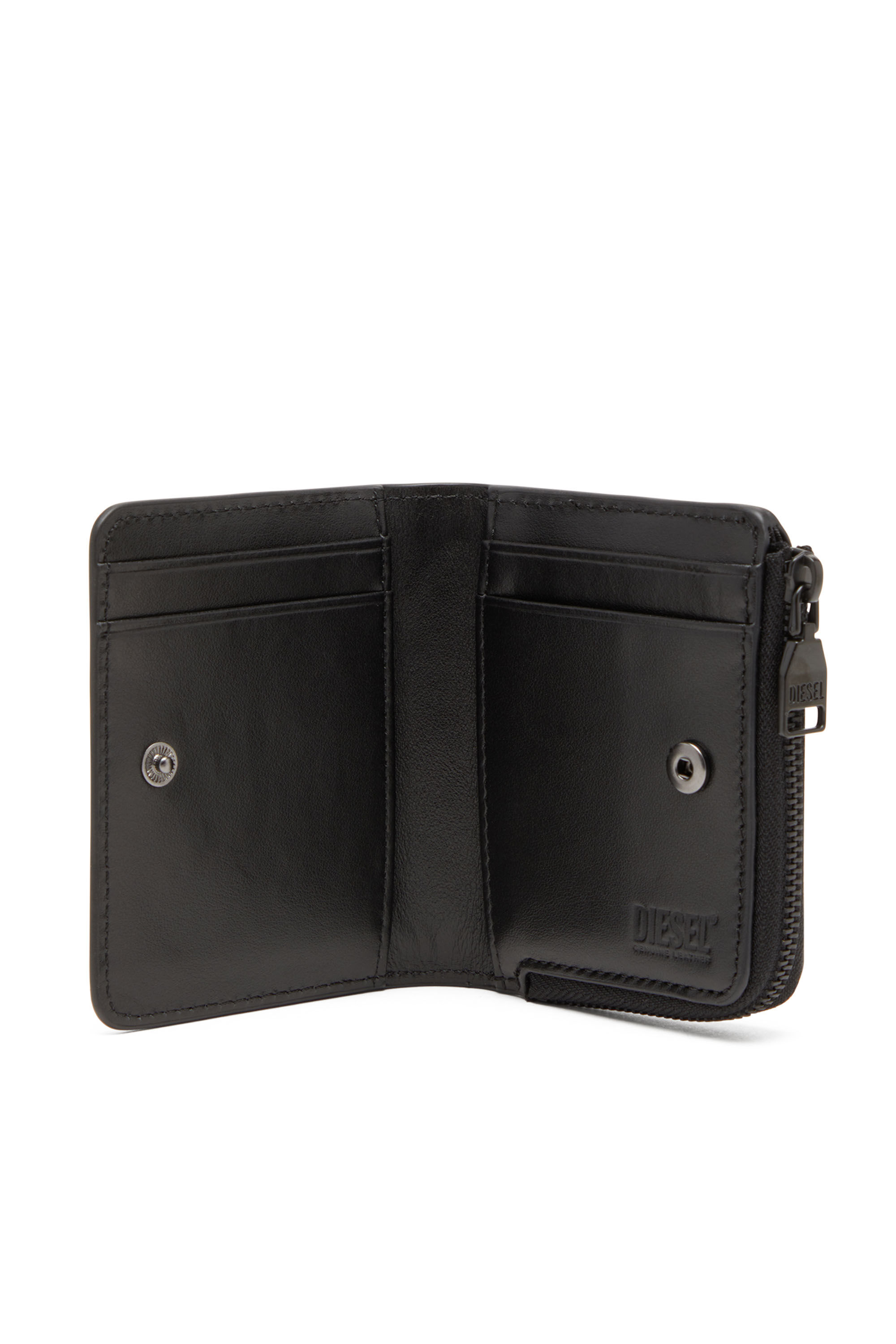 Diesel - HOLI-D CARD HOLDER ZIP L, Unisex's Card holder in smooth leather in Black - 3