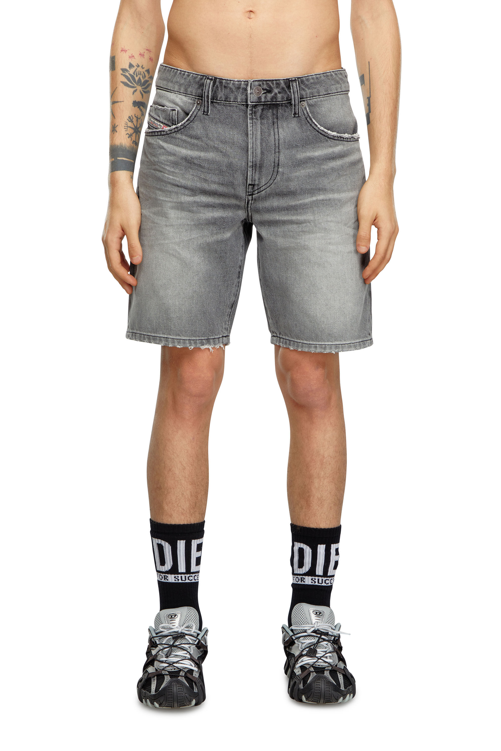 Diesel - D-FIN, Uomo Short slim in denim in Grigio - Image 3