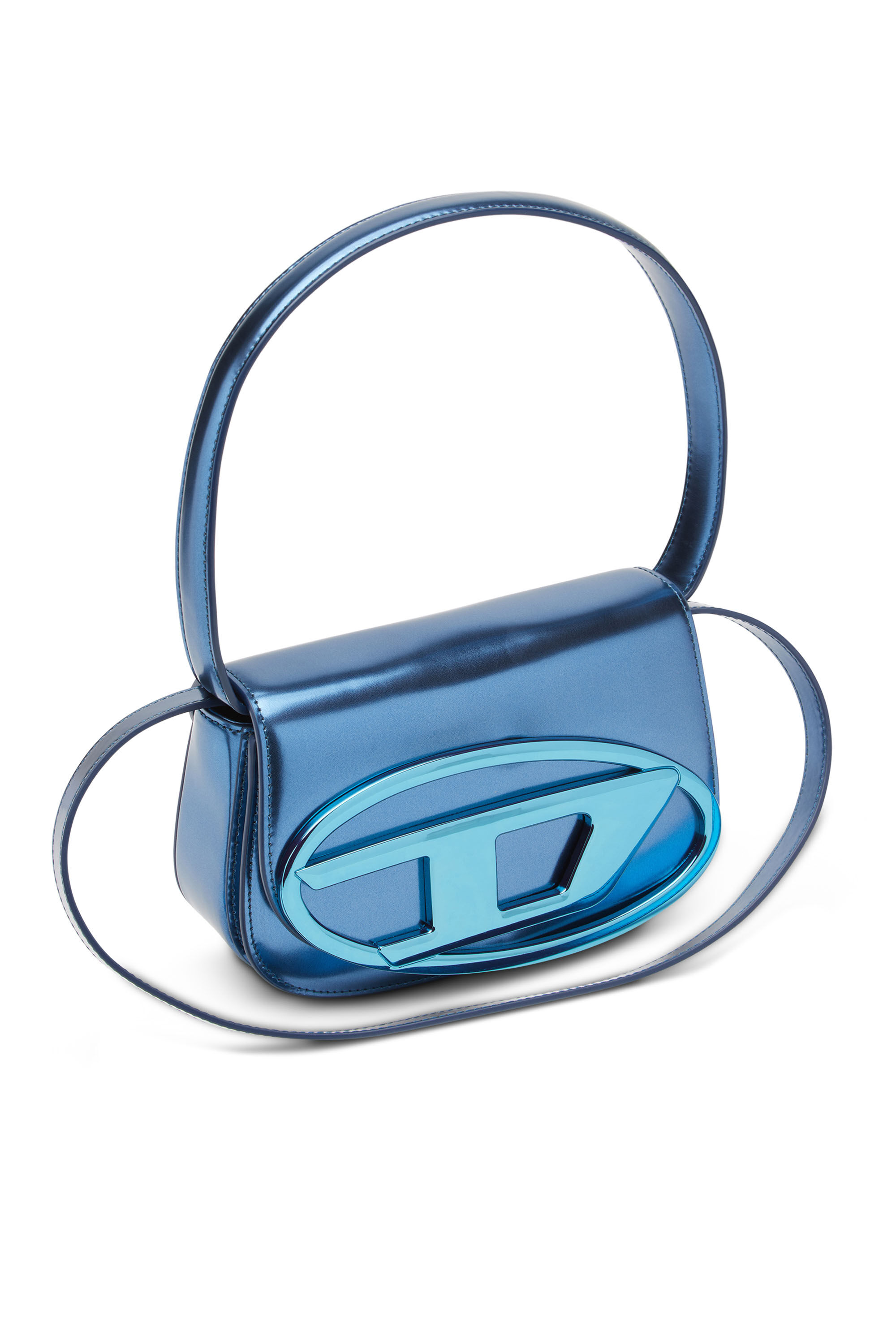 Diesel - 1DR, Femme 1DR-Sac iconique à bandoulière en cuir effet miroir in Bleu - Image 2