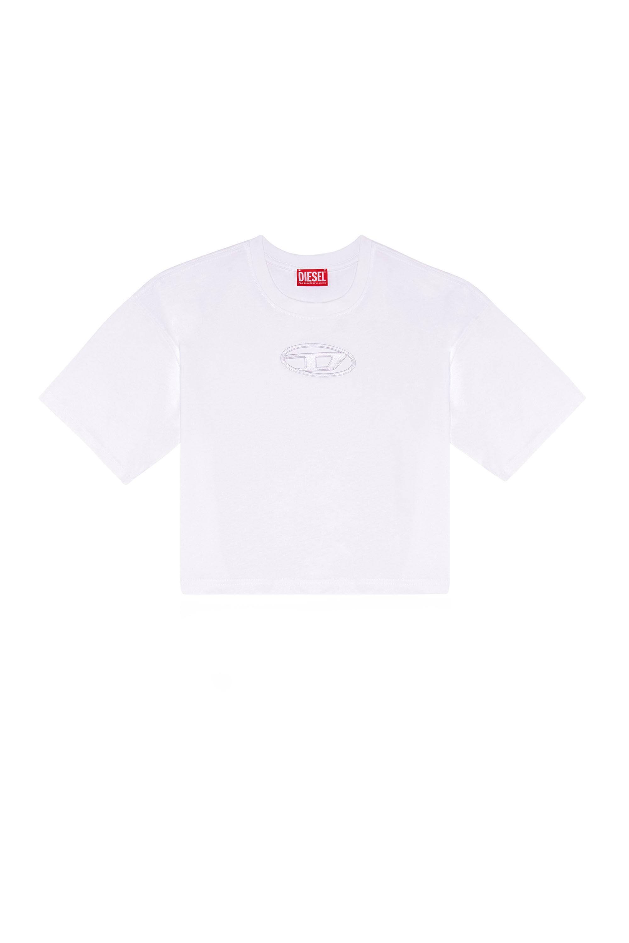 Diesel - T-ROWY-OD, Femme T-shirt boxy avec D brodé in Blanc - Image 2