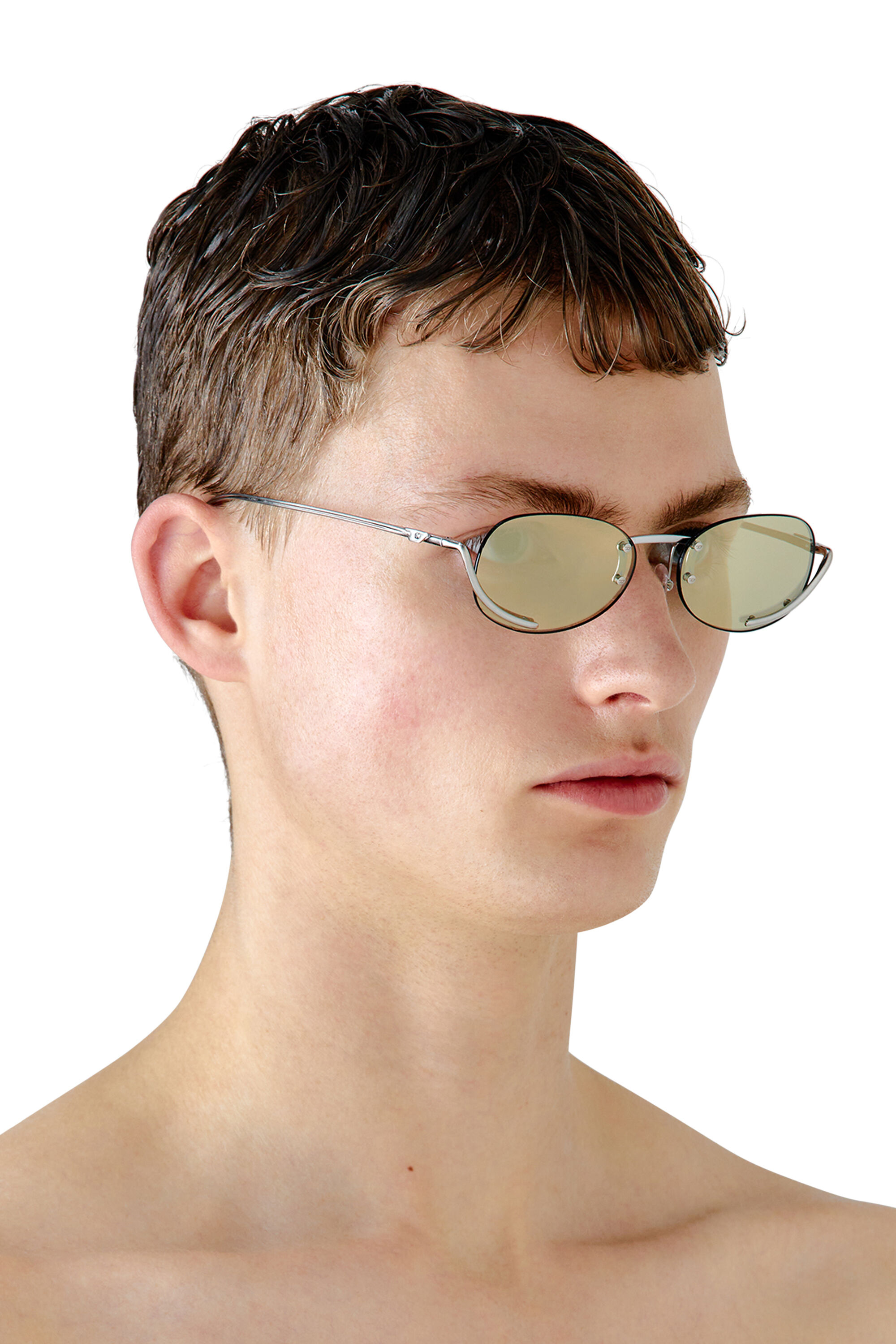 Diesel - 0DL1004, Unisex Ovaler Modell Brille in Gelb - Image 4