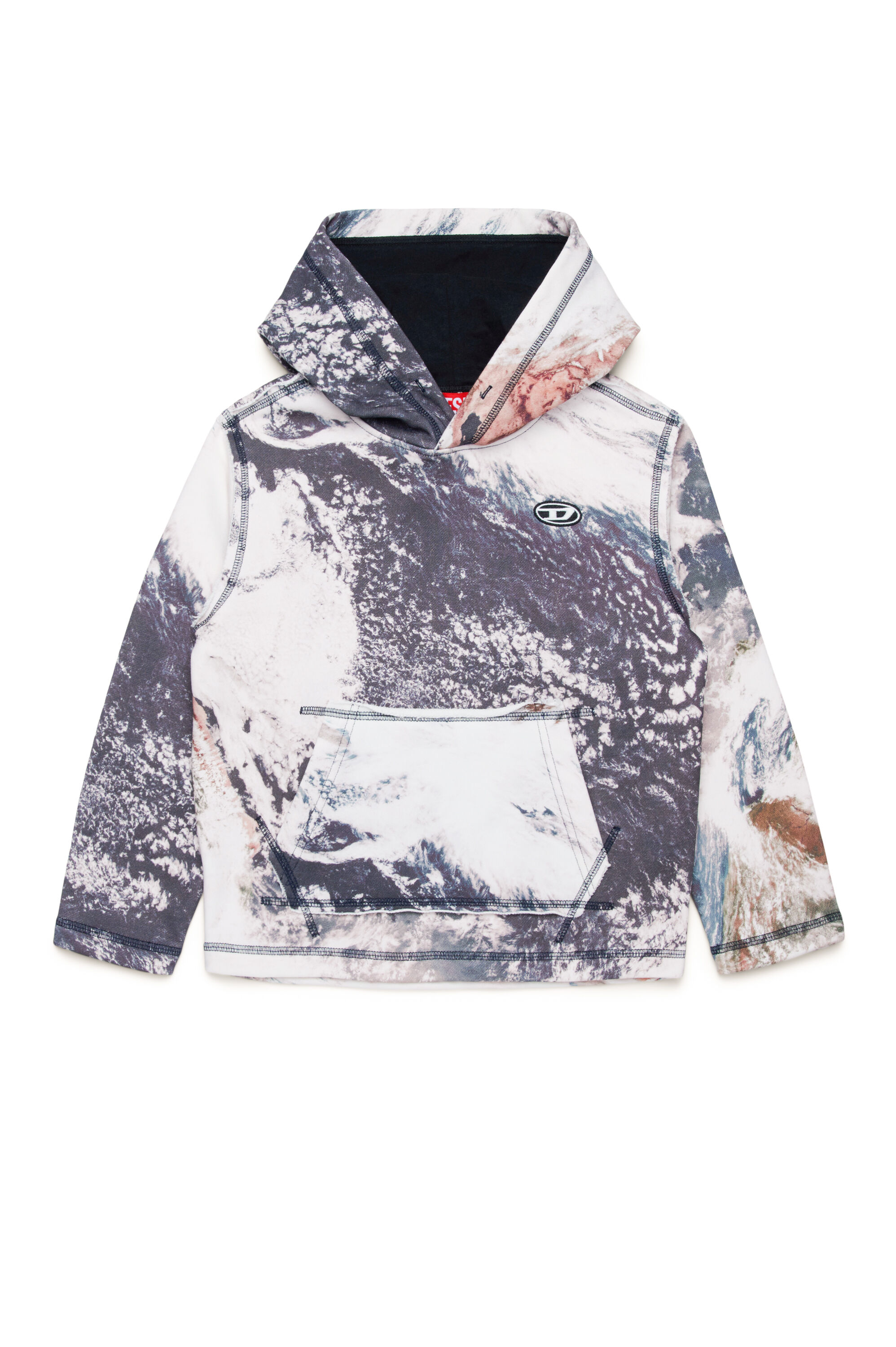 Diesel - SPAYHOODL1  OVER, Herren Hoodie mit Planet Camo-Print in Bunt - 1