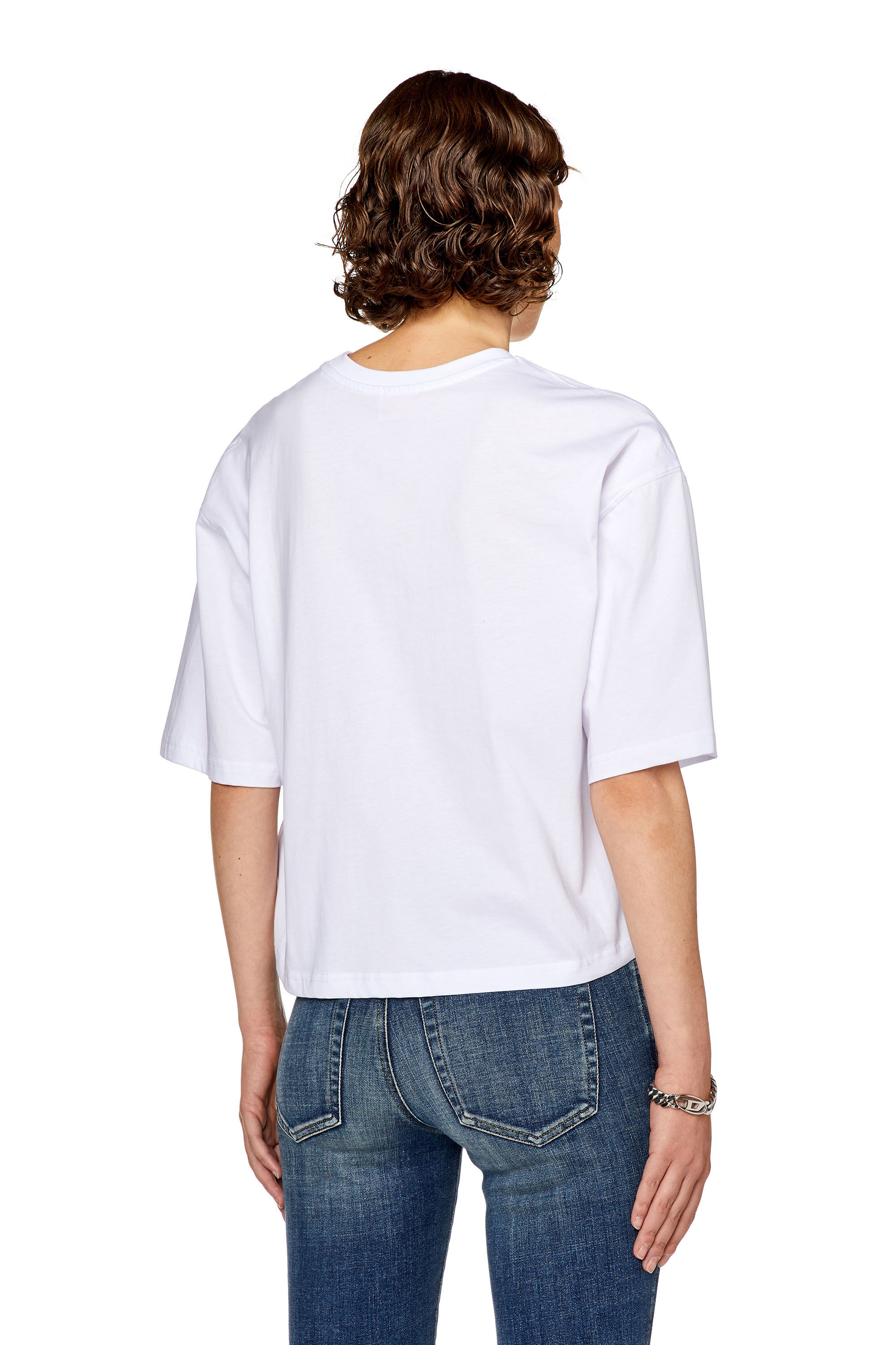 Diesel - T-ROWY-OD, Femme T-shirt boxy avec D brodé in Blanc - Image 4
