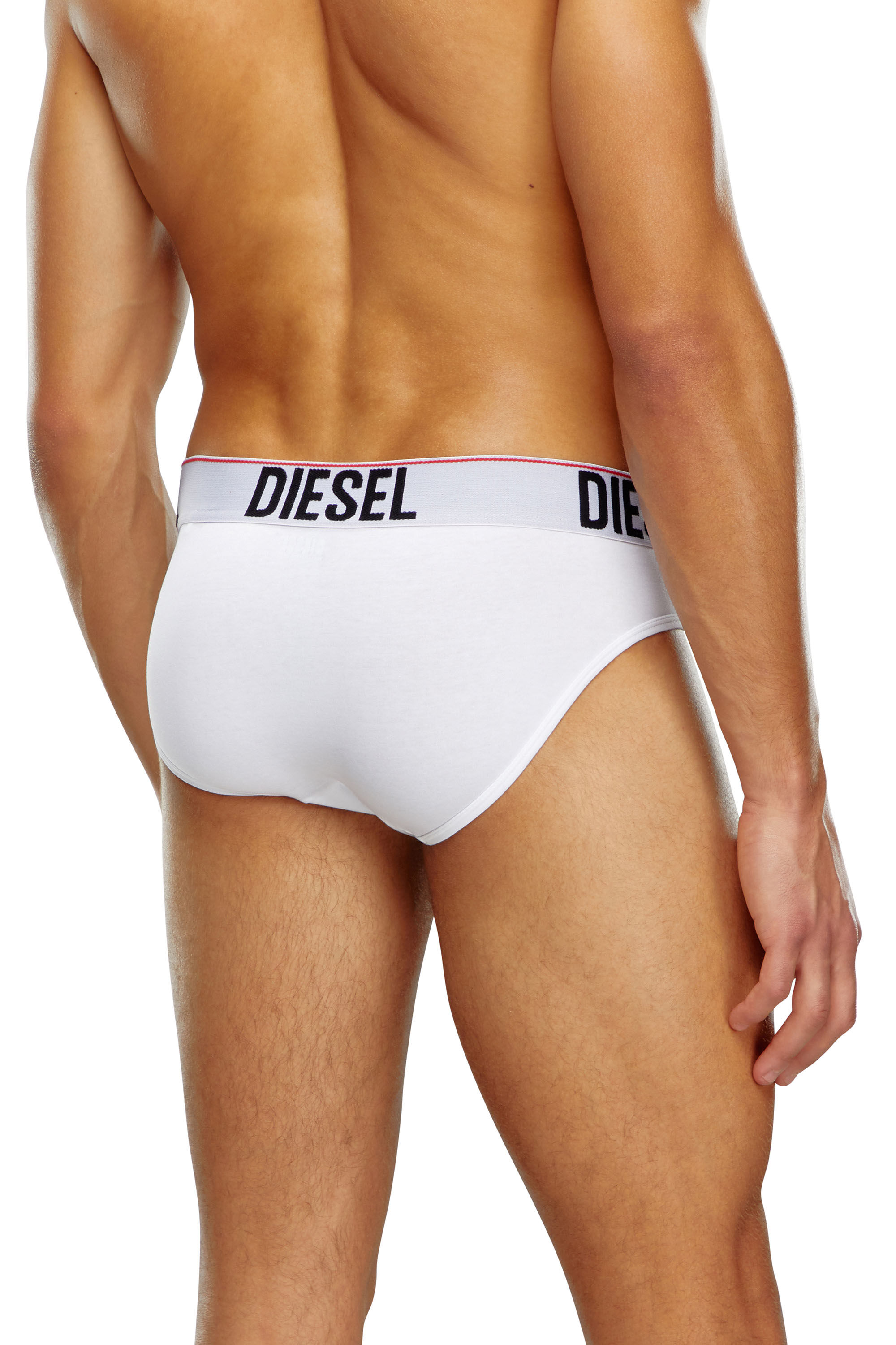 Diesel - UMBR-ANDRETHREEPACK, Herren Briefs im Dreierpack mit farbgleichem Bund in Weiss/Schwarz - 3